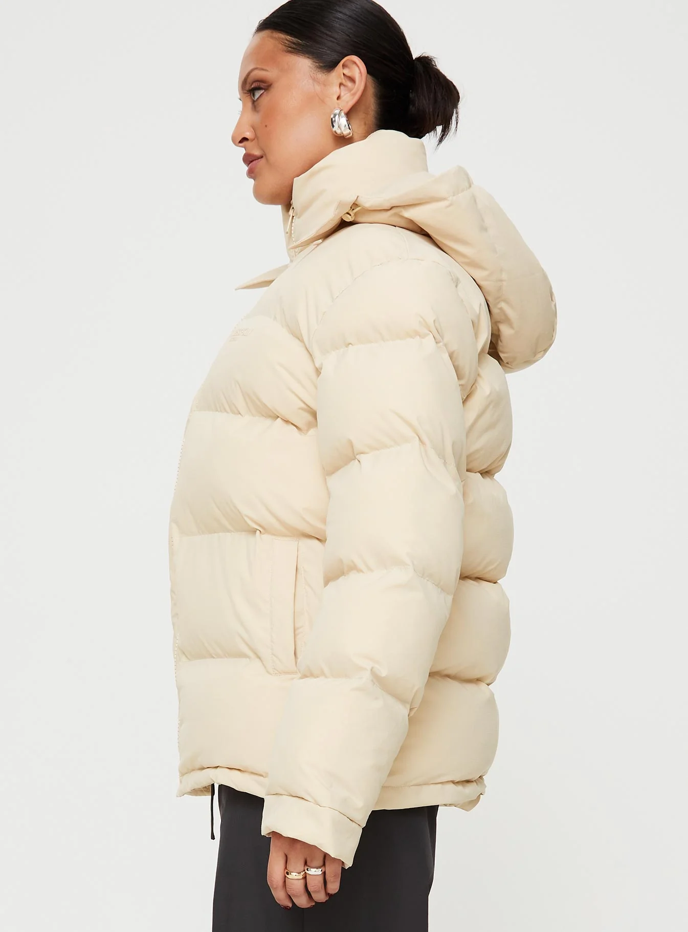 Dream Puff Technical Puffer Jacket Beige - Image 4