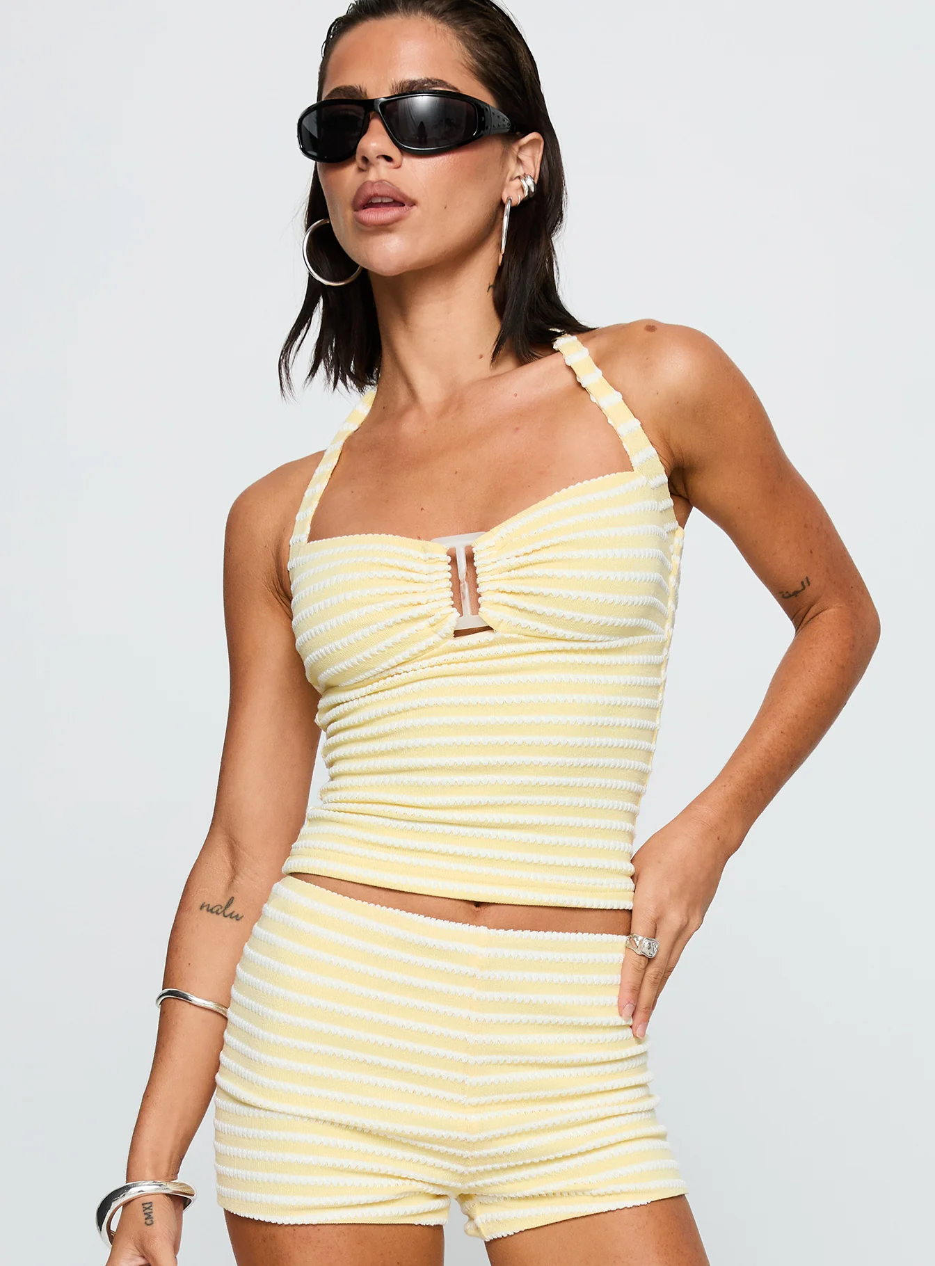 Dreaming Of Me Top Yellow Stripe - Image 2