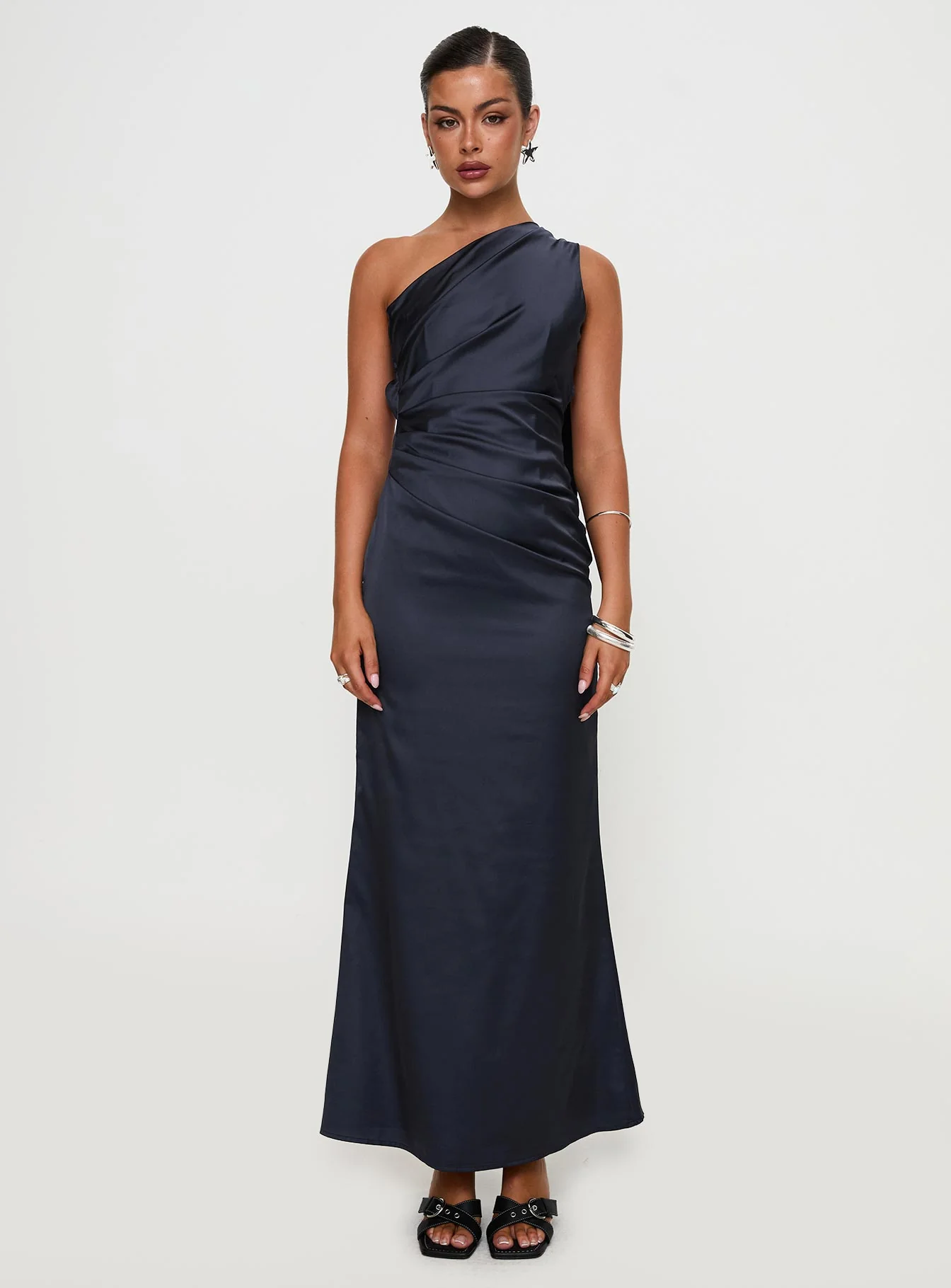 Dulcia One Shoulder Maxi Dress Blue - Image 7