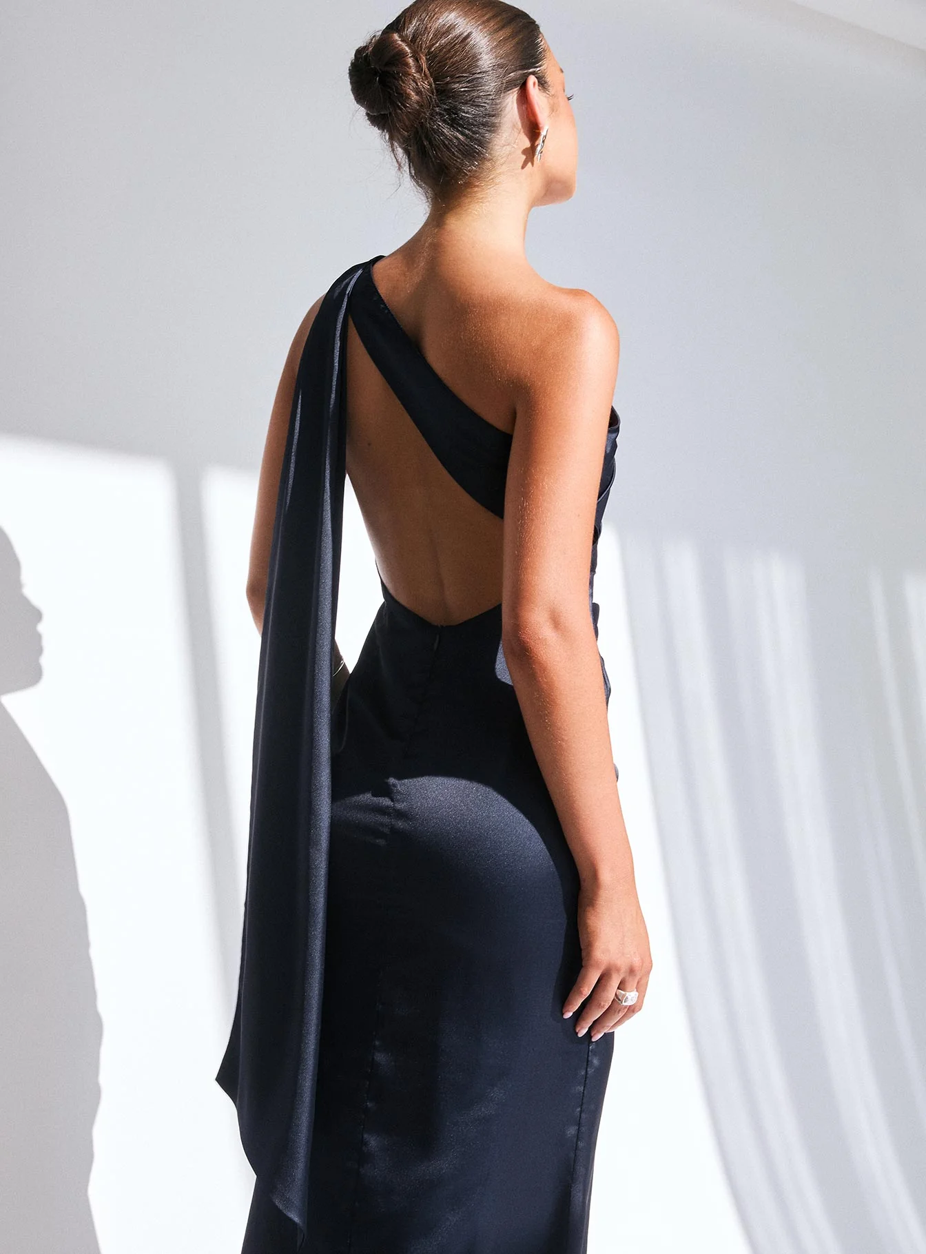 Dulcia One Shoulder Maxi Dress Blue - Image 9