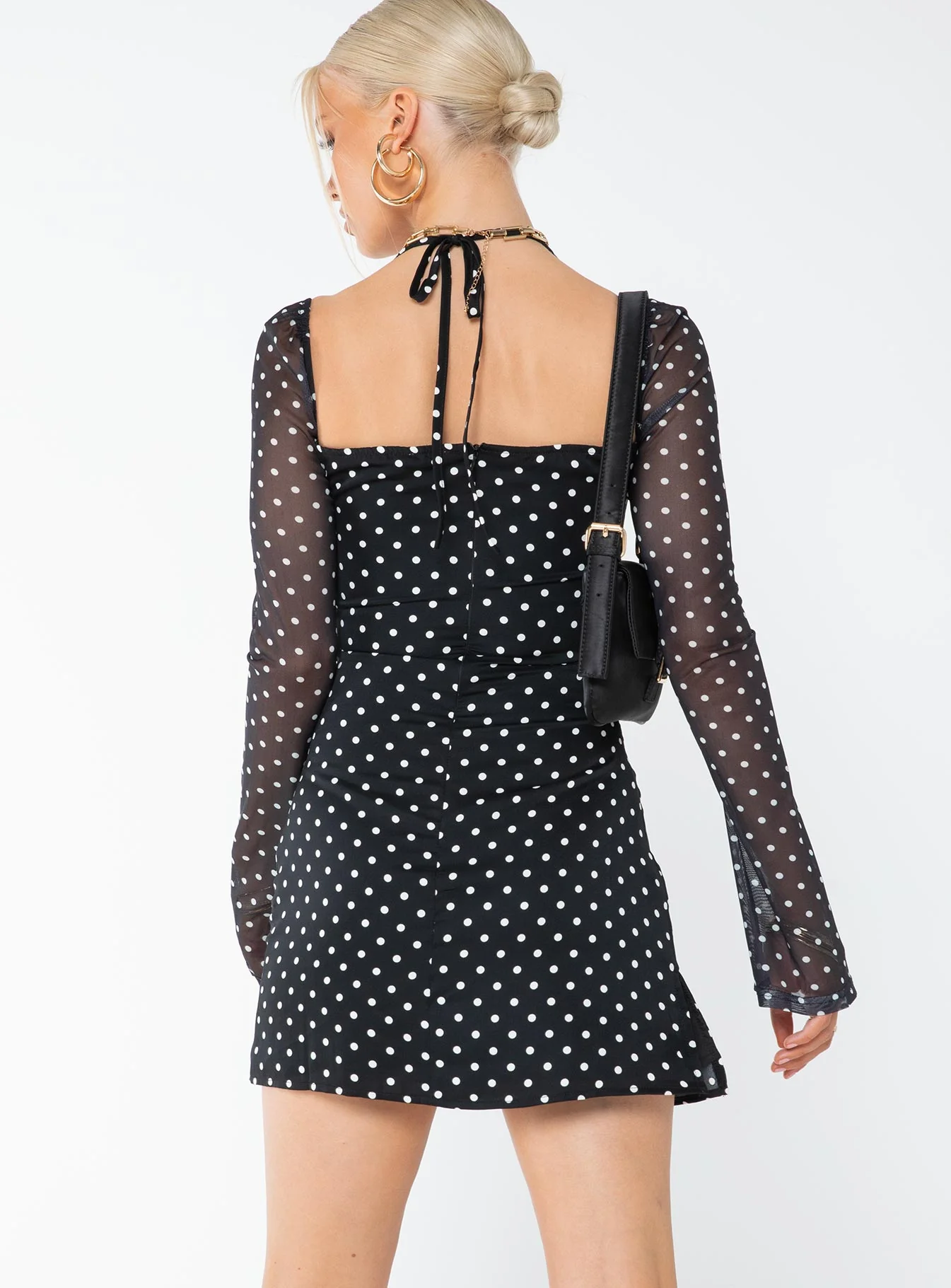 Dyer Mini Dress Black / Polka Dot - Image 5