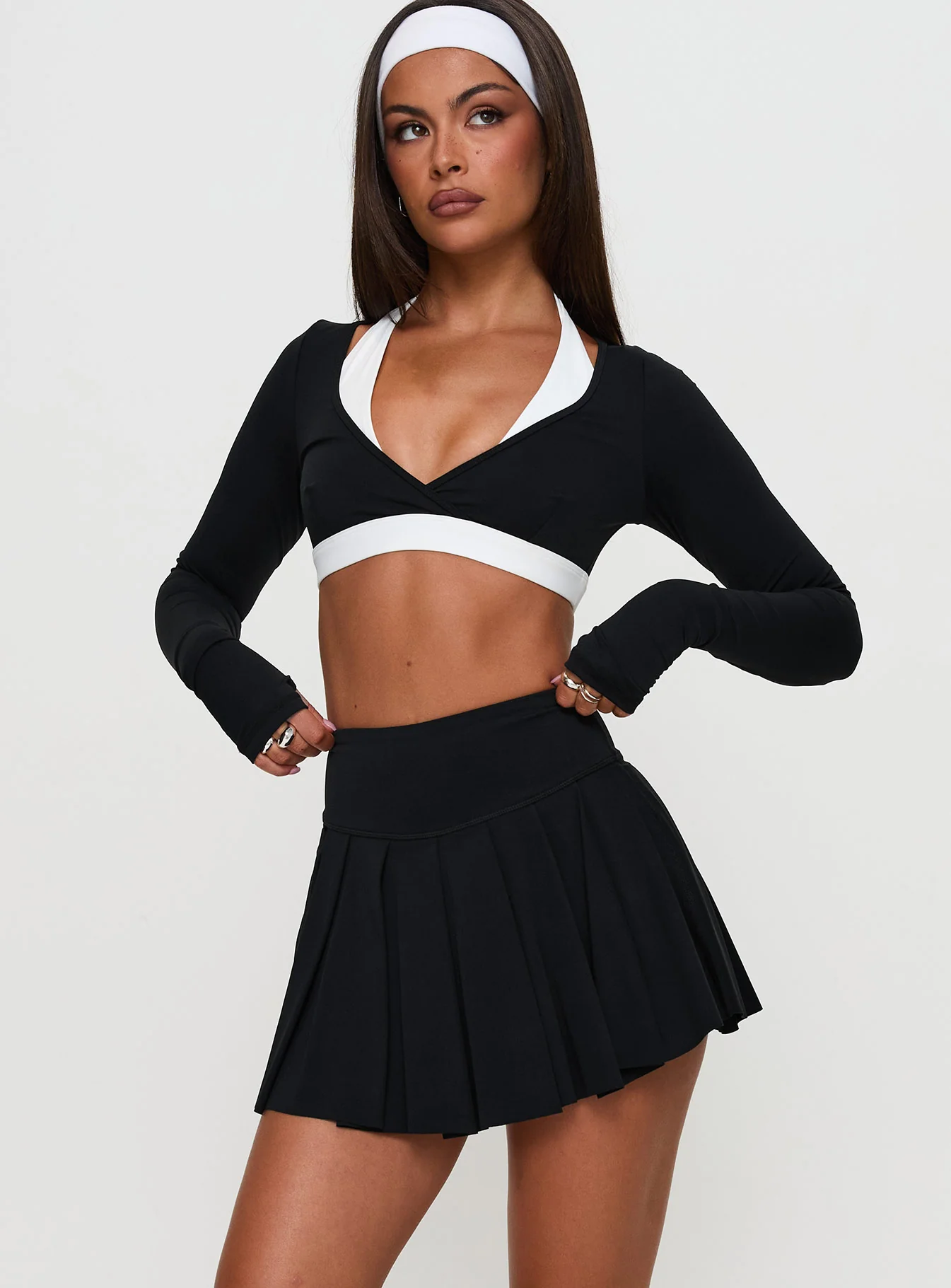 Dynamic Pleat Active Skort Black - Image 2