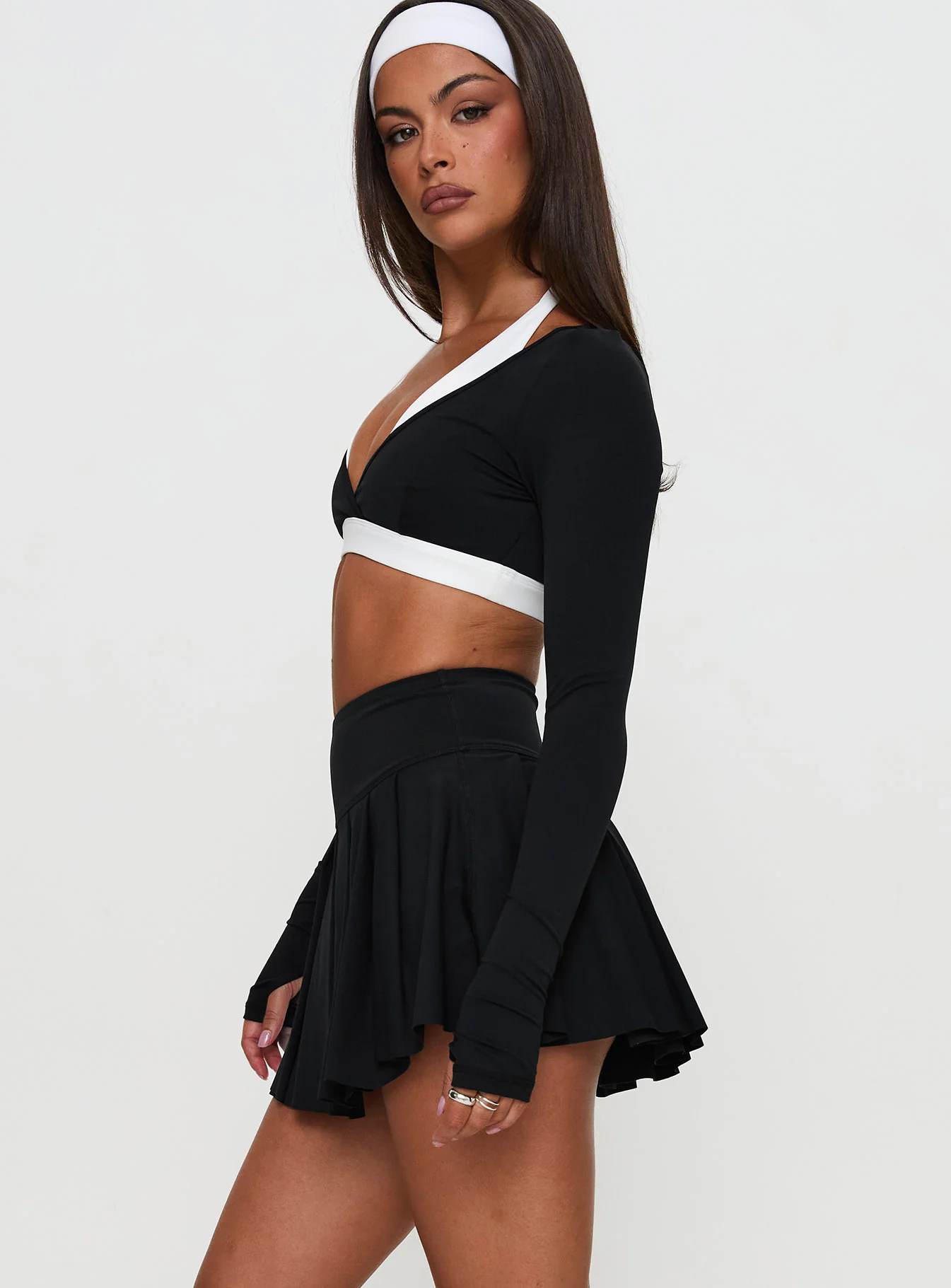 Dynamic Pleat Active Skort Black - Image 4