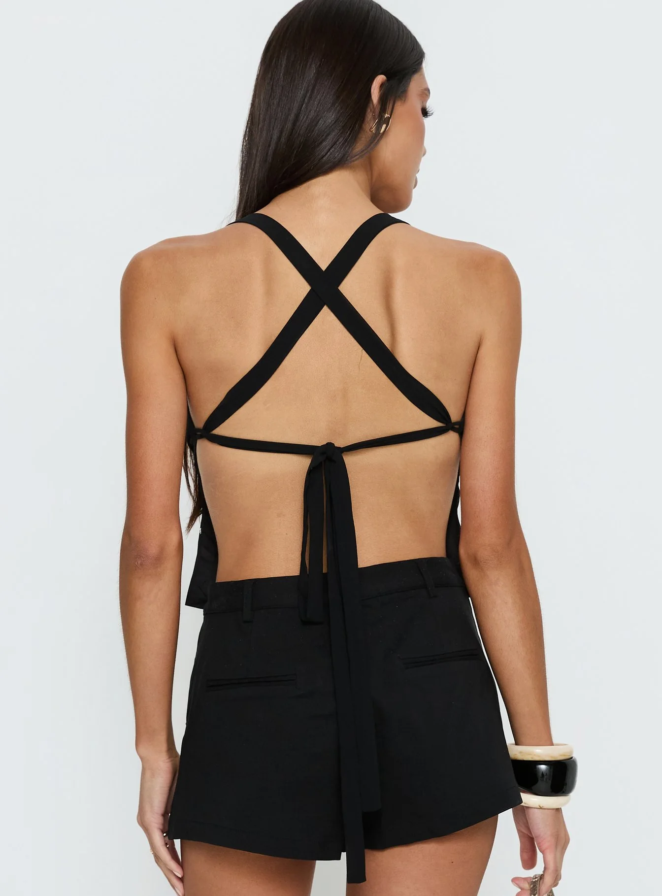 Eboni Multi Wear Cowl Neck Top Black - Image 5