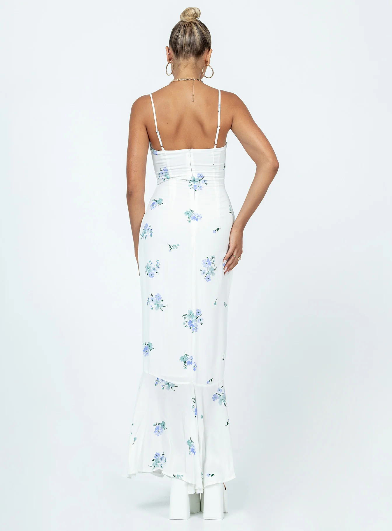 Sing Along Maxi Dress White / Blue - Image 5