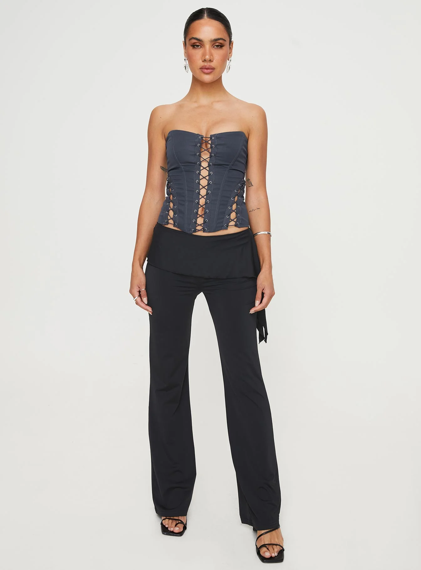 Eden Lace Up Corset Blue - Image 3