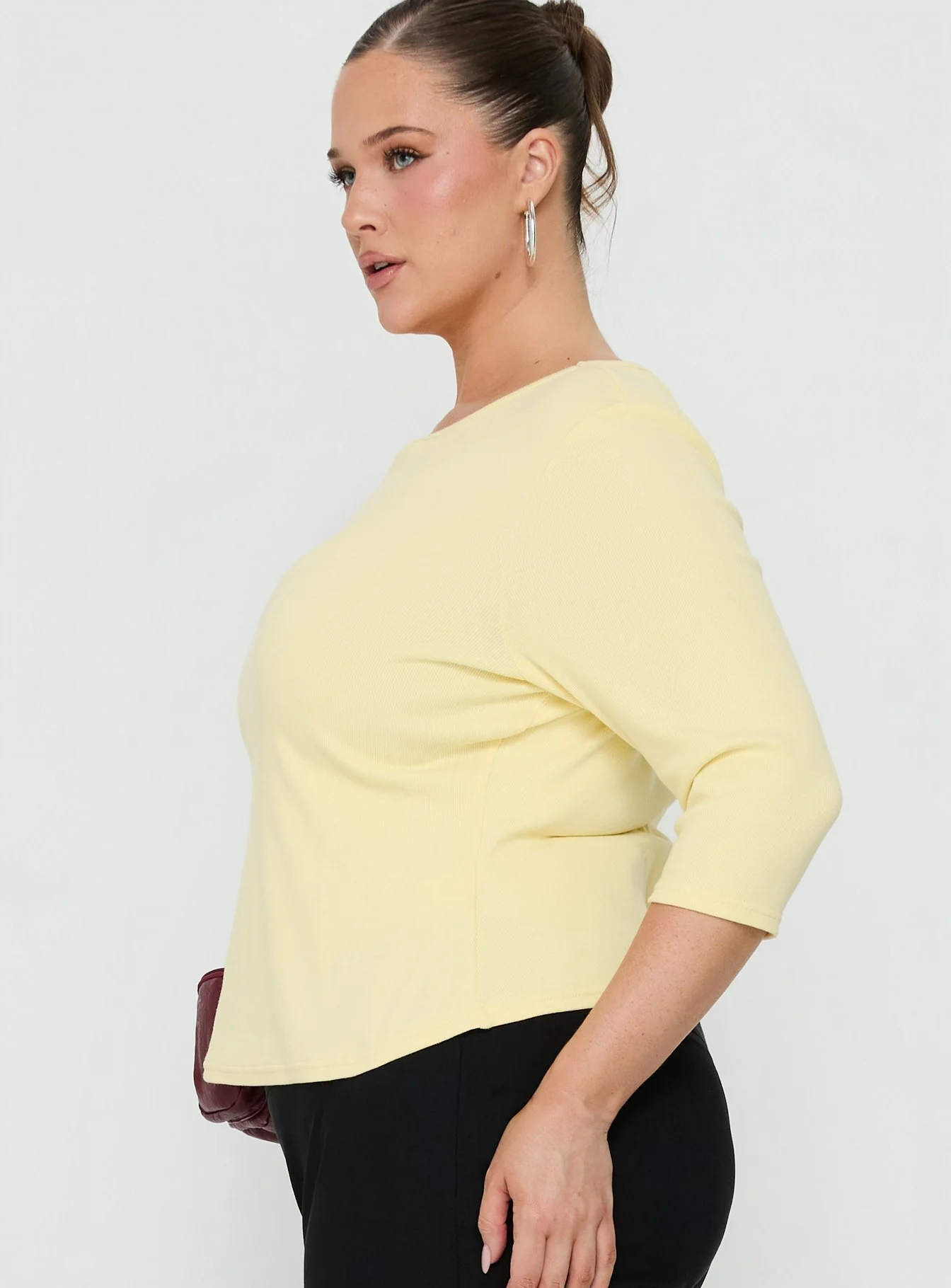 Elaia 3/4 Sleeve Top Yellow Curve - Image 4