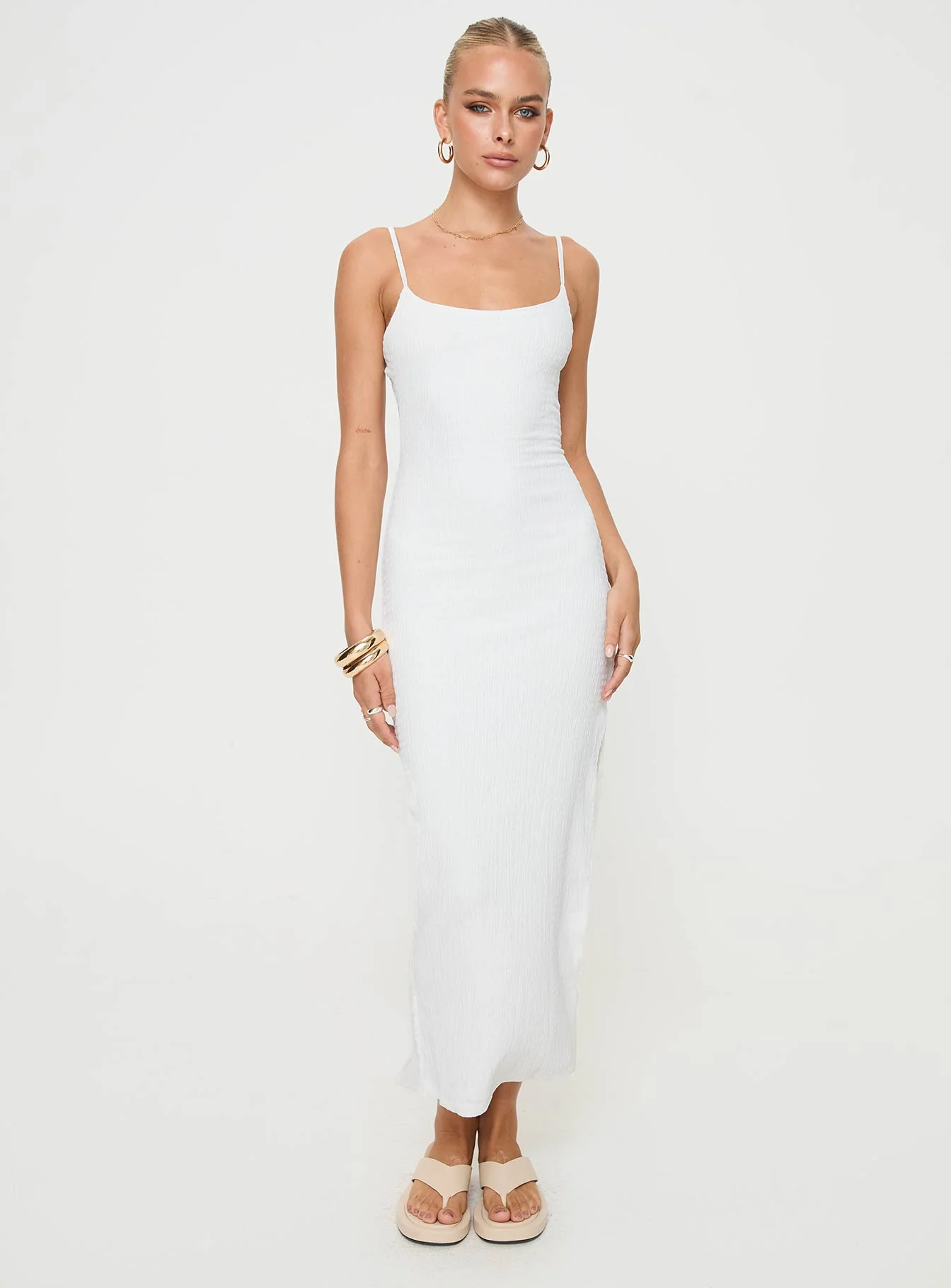 Elestria Maxi Dress White - Image 2