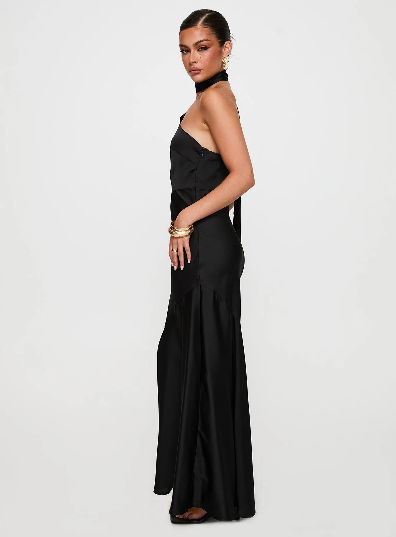 Elixaire Scarf Maxi Dress Black - Image 3