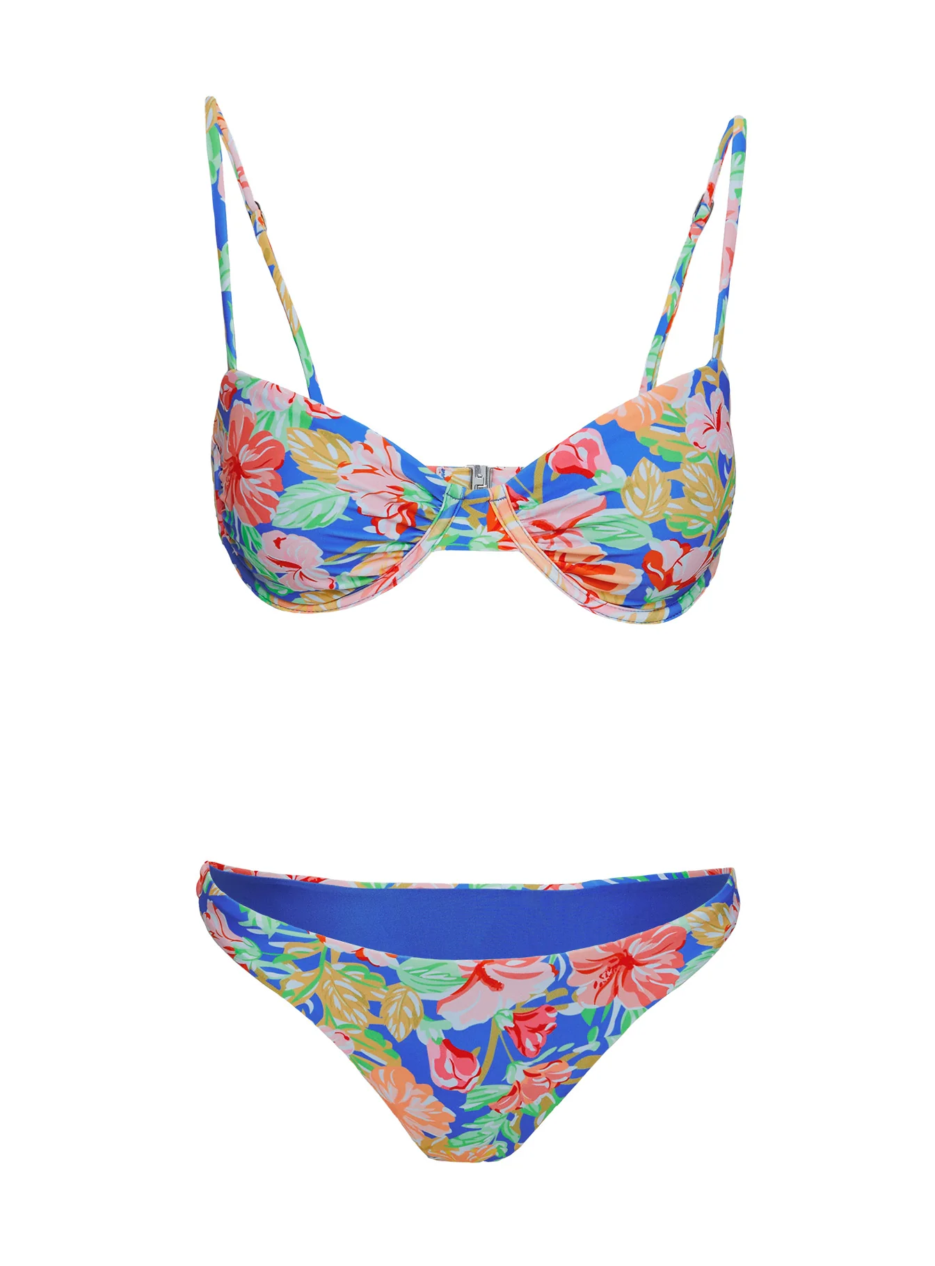 Ellie High Cut Bikini Bottoms Blue Floral - Image 5