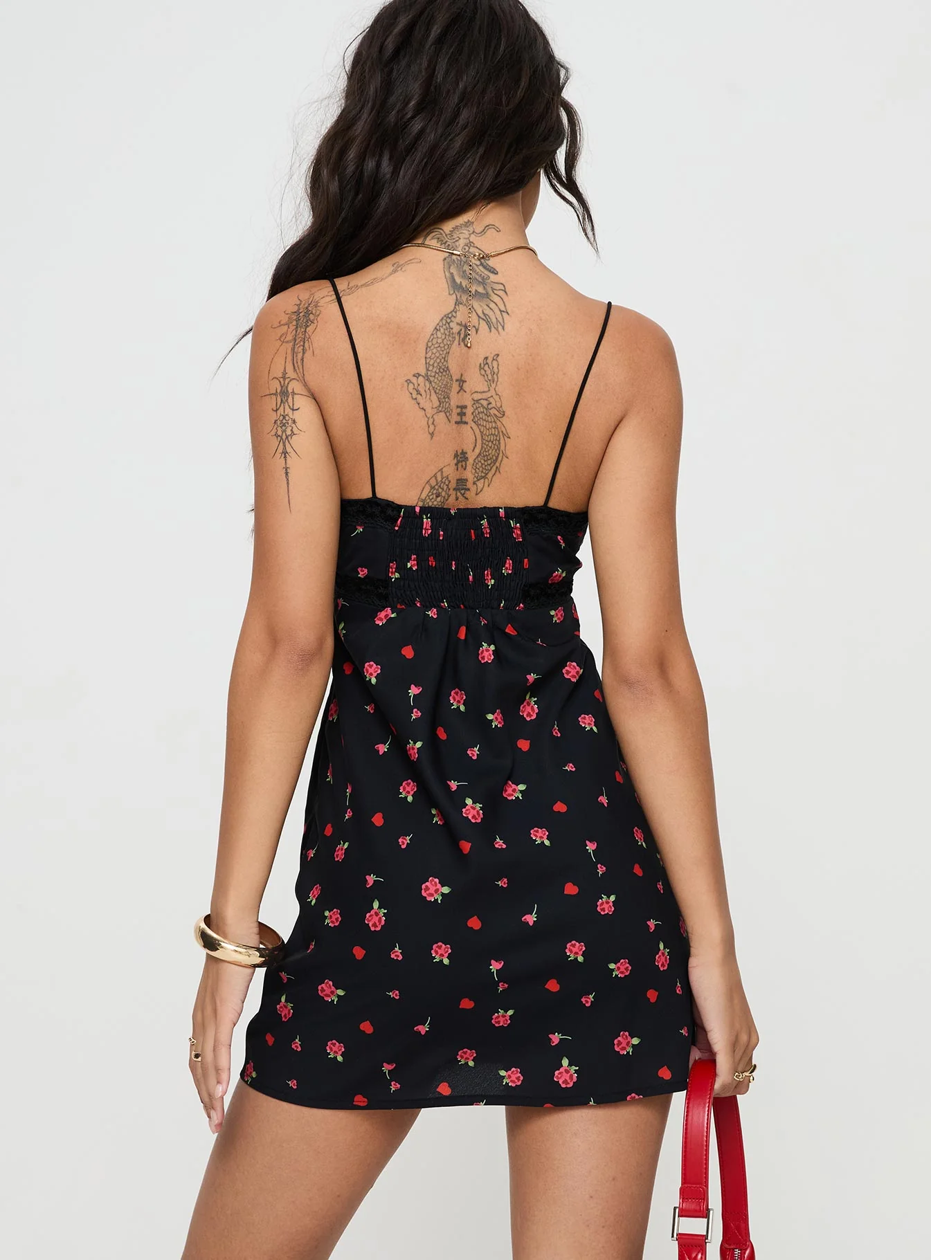 Emilee Mini Dress Black / Floral - Image 5