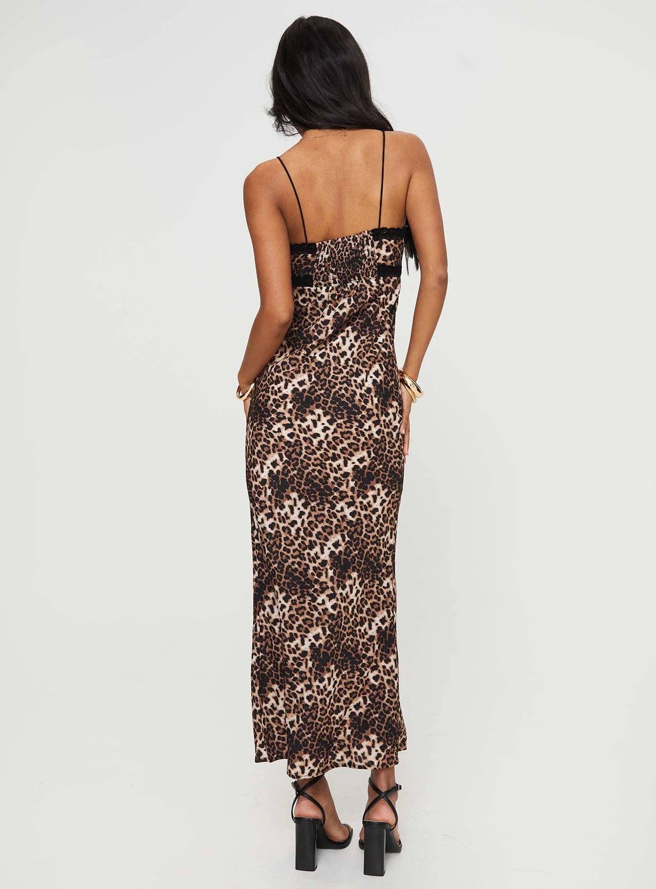 Emily Bias Cut Maxi Dress Leopard - Image 5