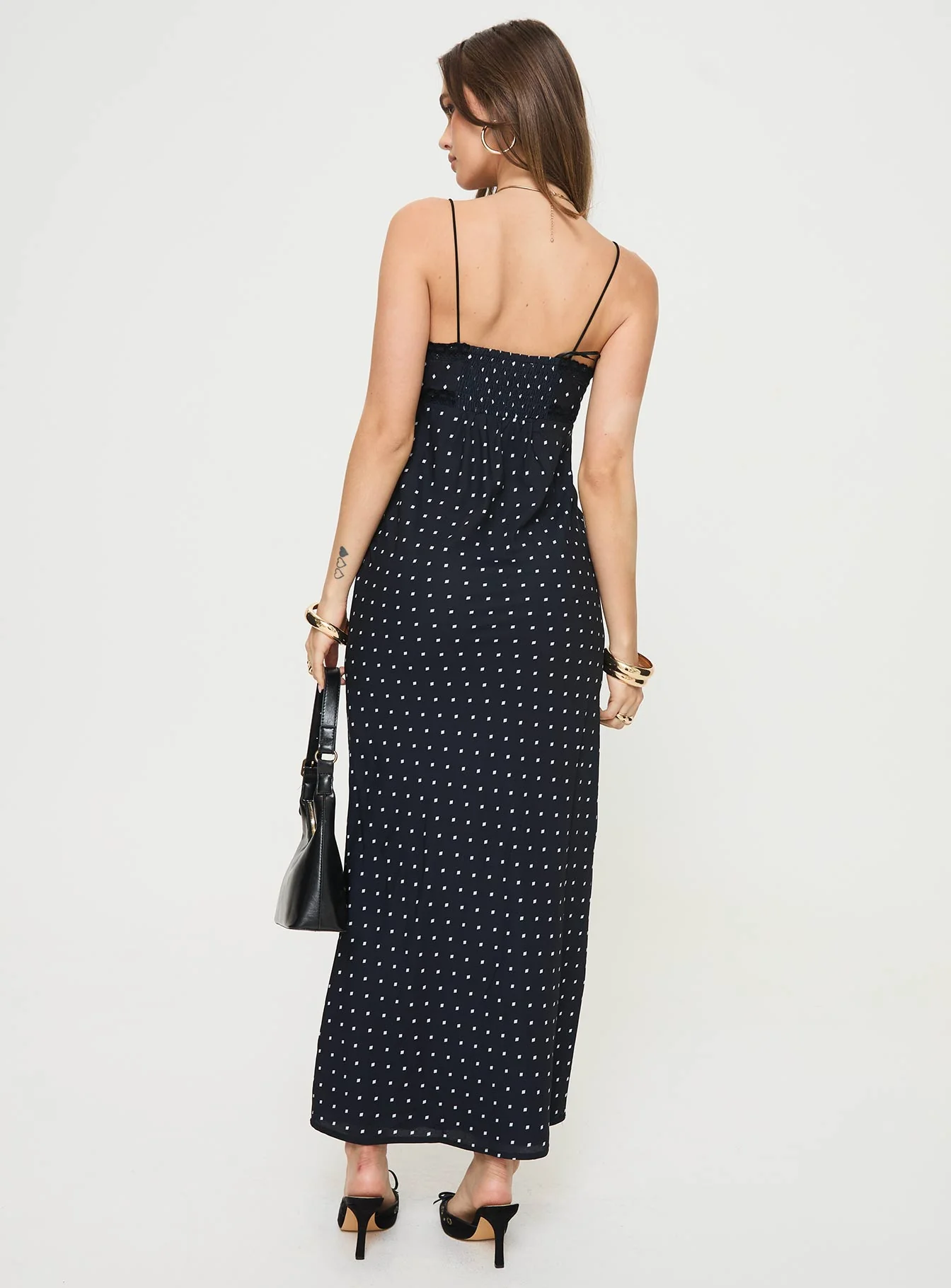 Emily Maxi Dress Black Polka Dot - Image 5