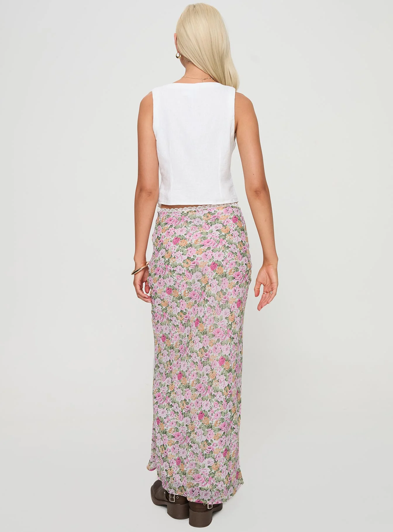 Emily Maxi Skirt Pink Floral - Image 5
