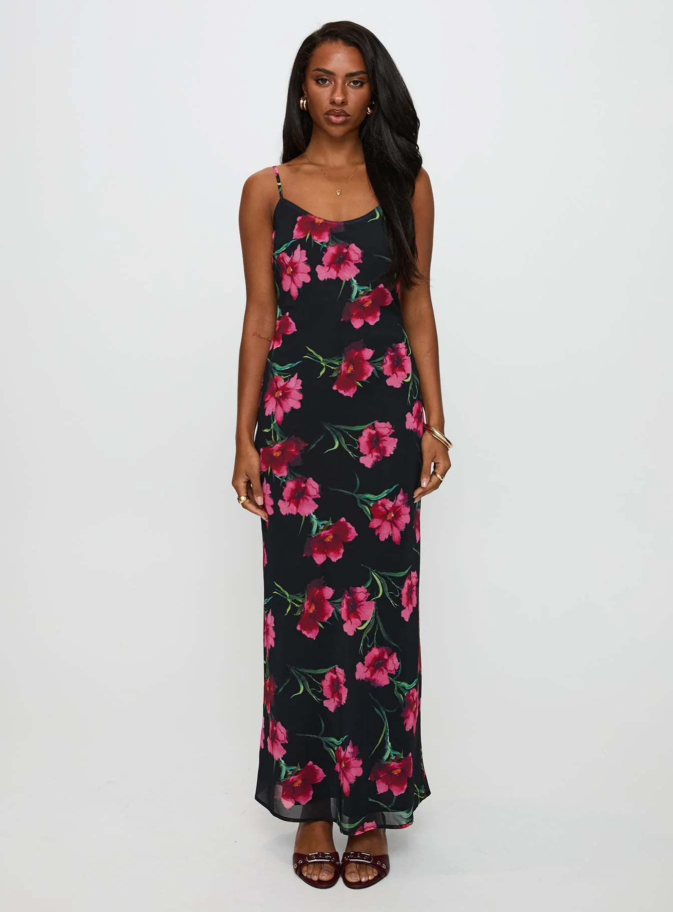 Emorie Bias Cut Maxi Dress Multi Floral - Image 6