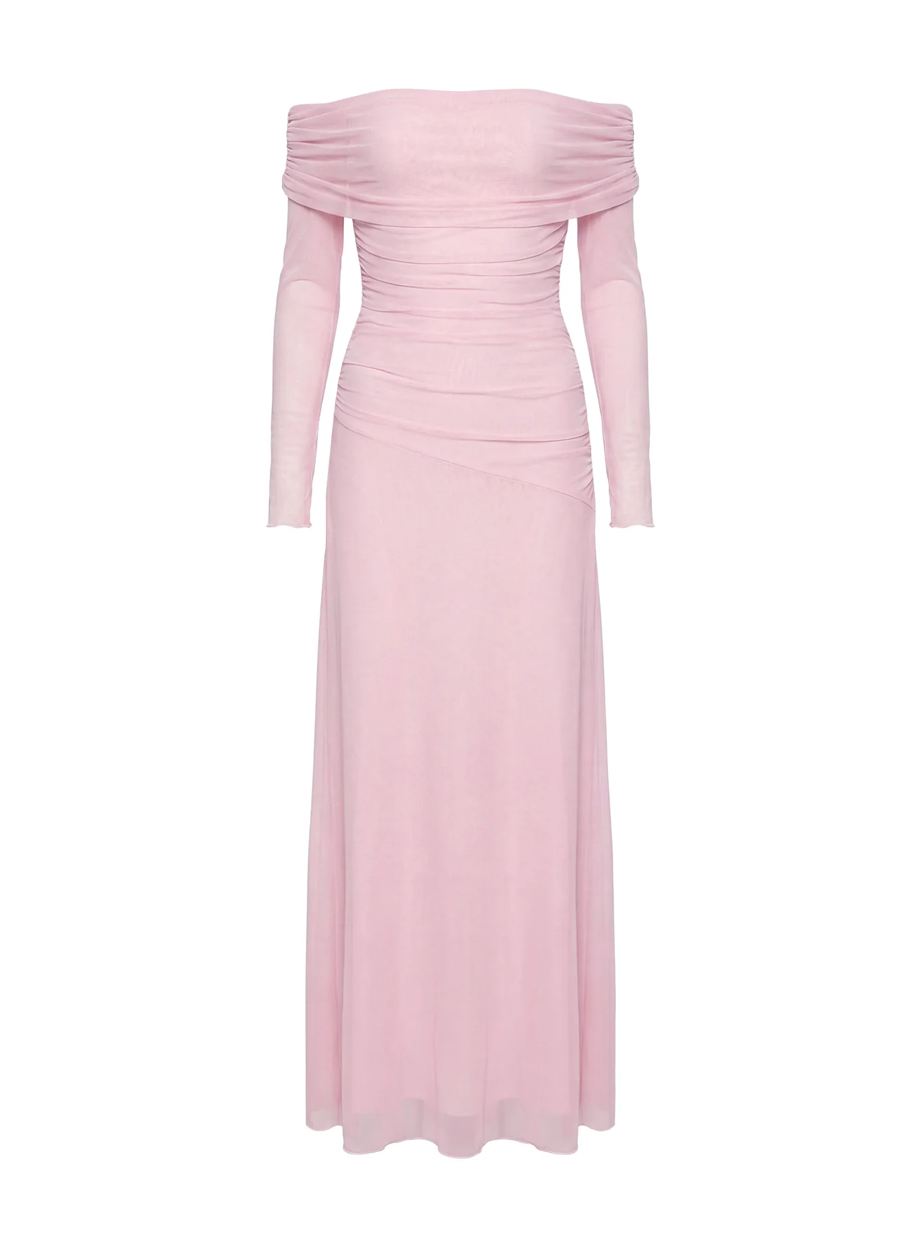 Emorissa Off Shoulder Long Sleeve Maxi Dress Soft Pink - Image 9
