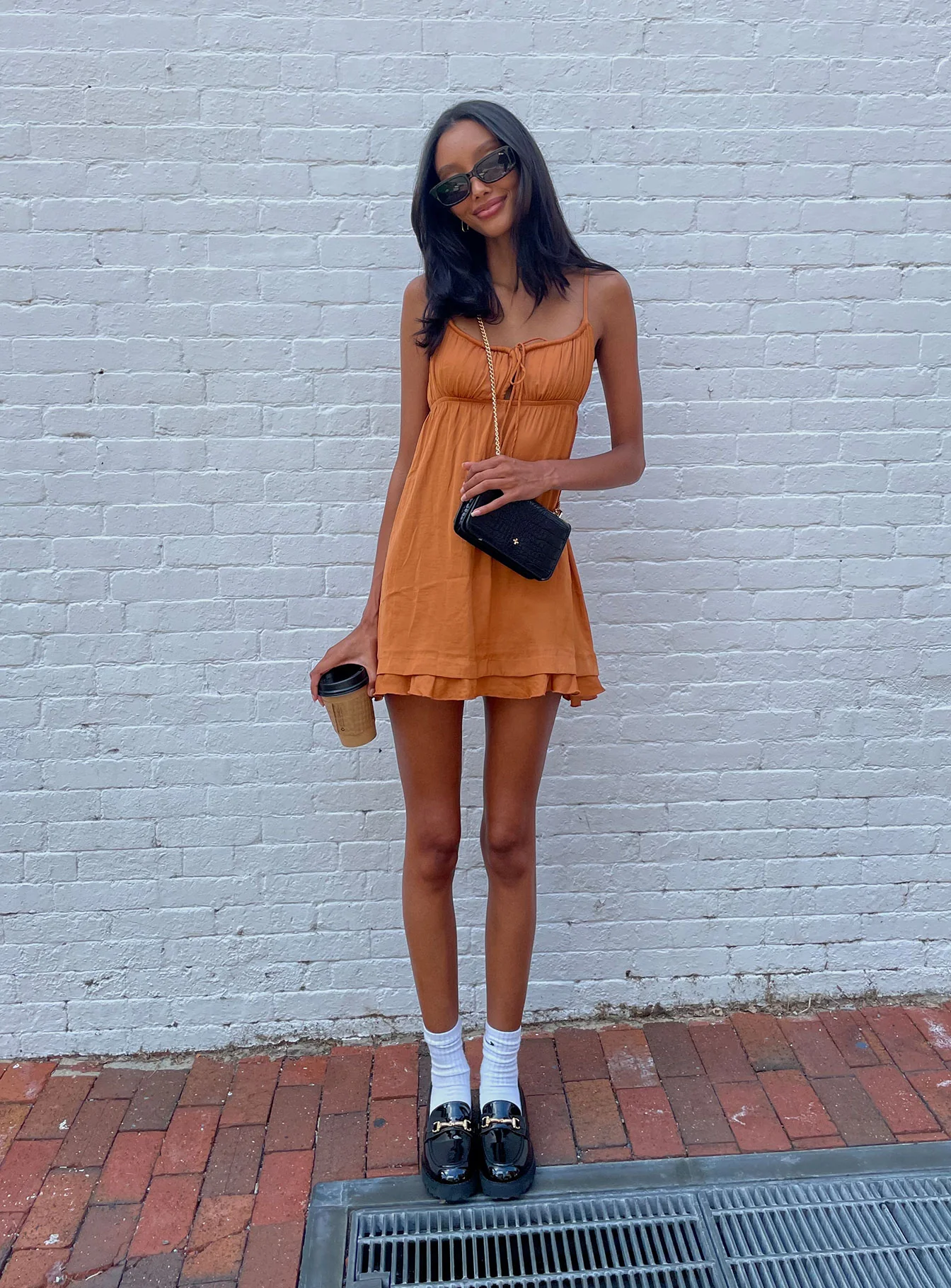 Empress Of Love Mini Dress Rust - Image 7