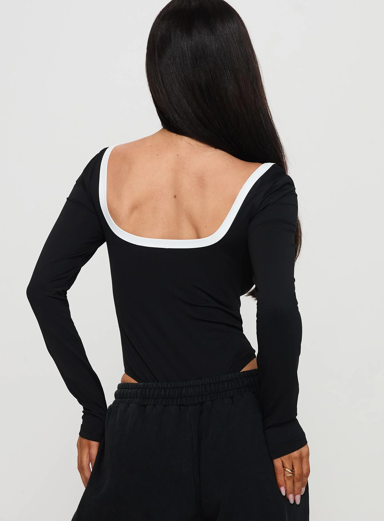 Ender Contrast Trim Bodysuit Black - Image 5