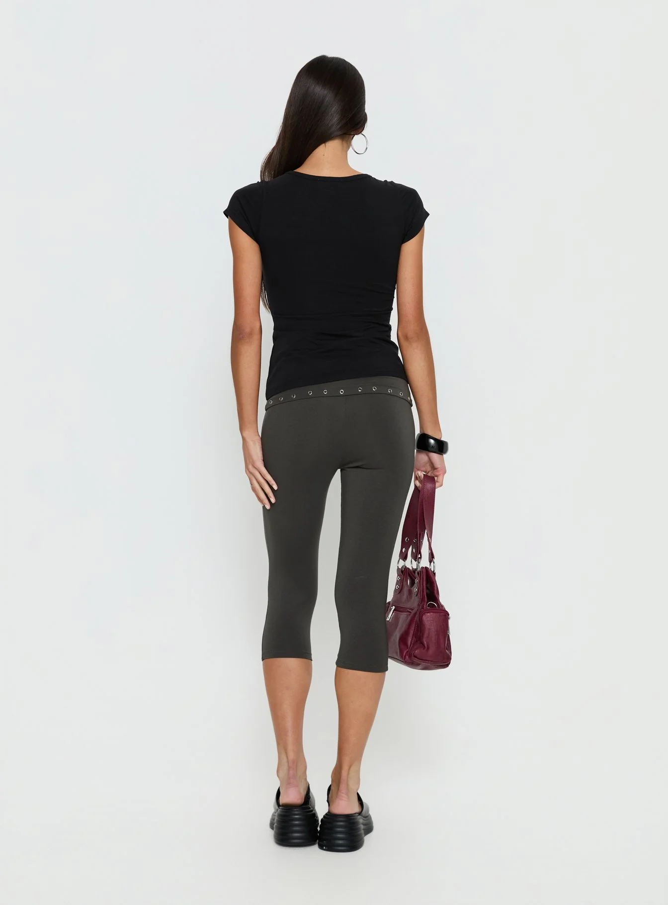 Enmu Capri Trouser Charcoal Grey - Image 5