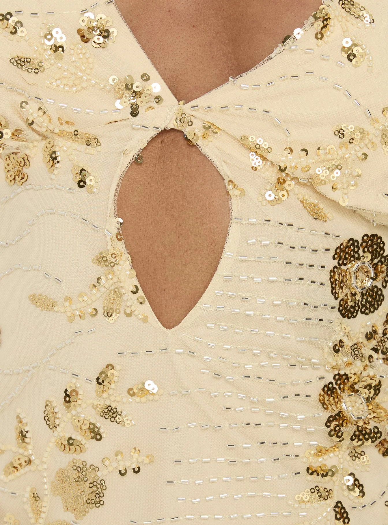 Eurydice Sequin Cross Back Detail Top Gold - Image 6