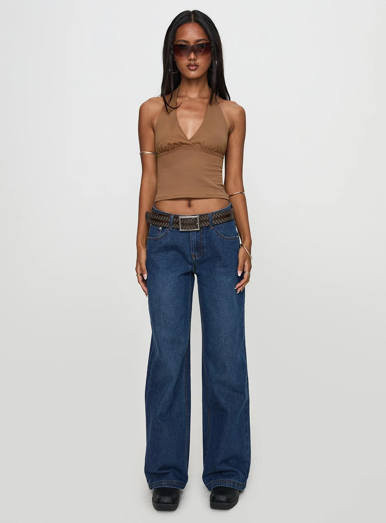 Everlong Mid Rise Wide Leg Jeans Dark Blue Wash - Image 7
