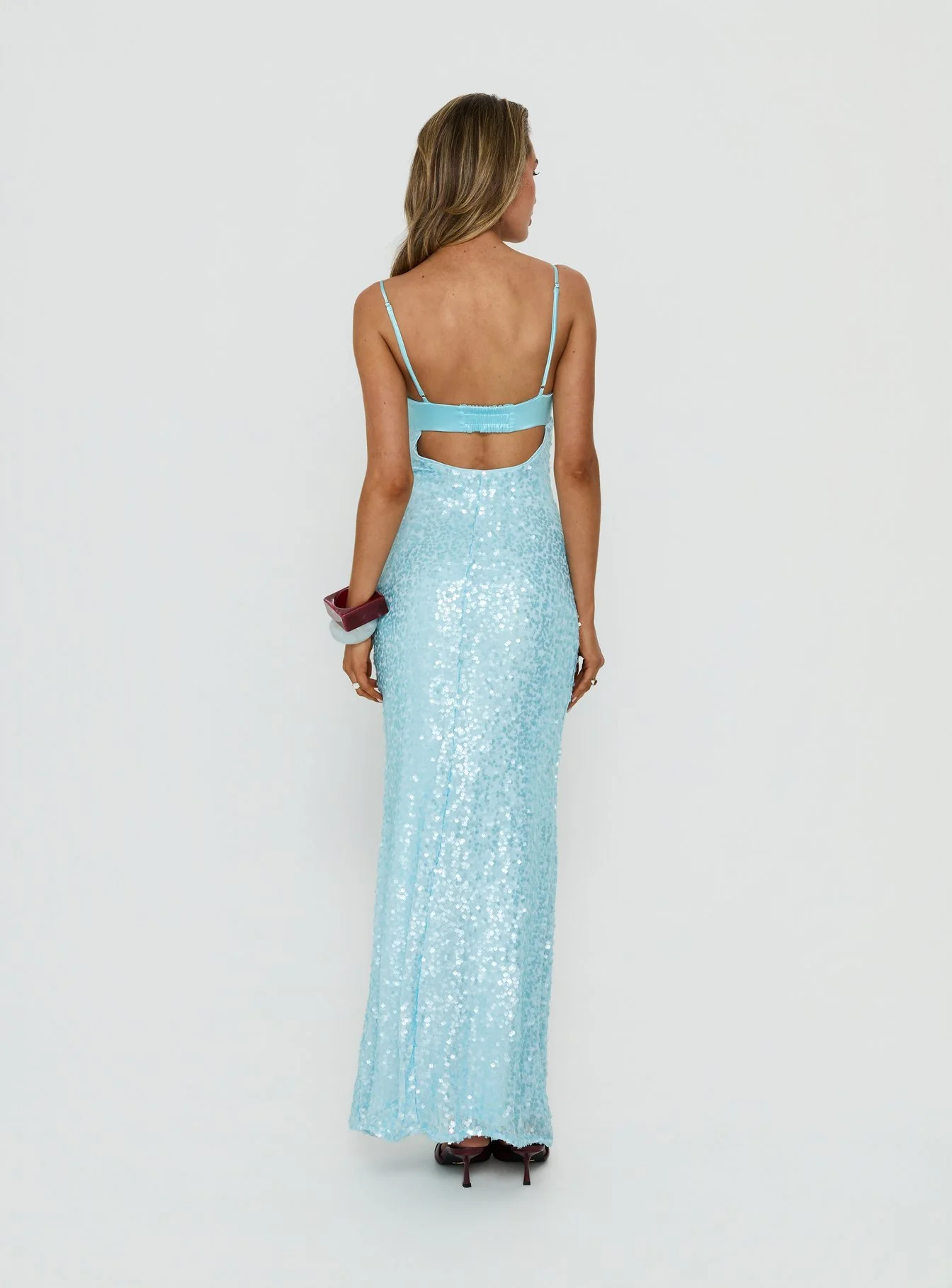 Every Lifetime Sequin Maxi Dress Baby Blue - Image 4