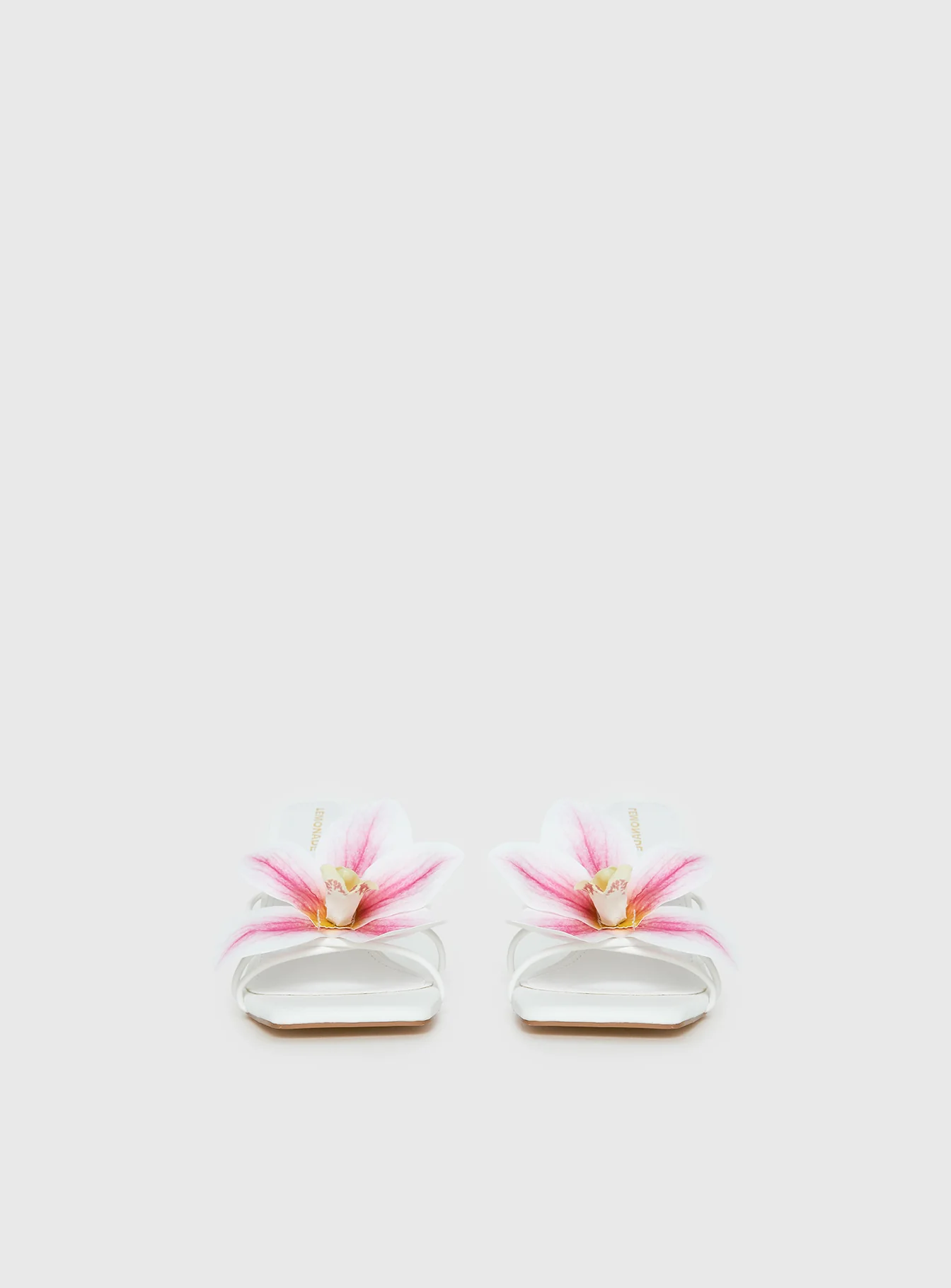 Exotic Etty Floral Detail Heels White - Image 3