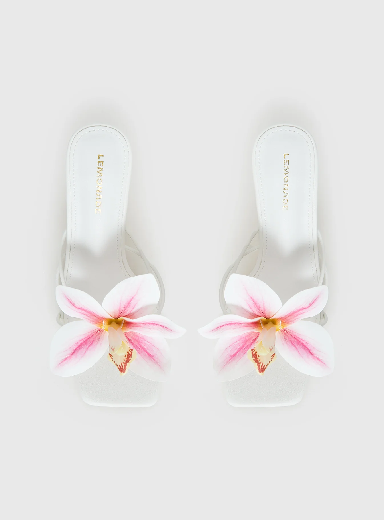 Exotic Etty Floral Detail Heels White - Image 5