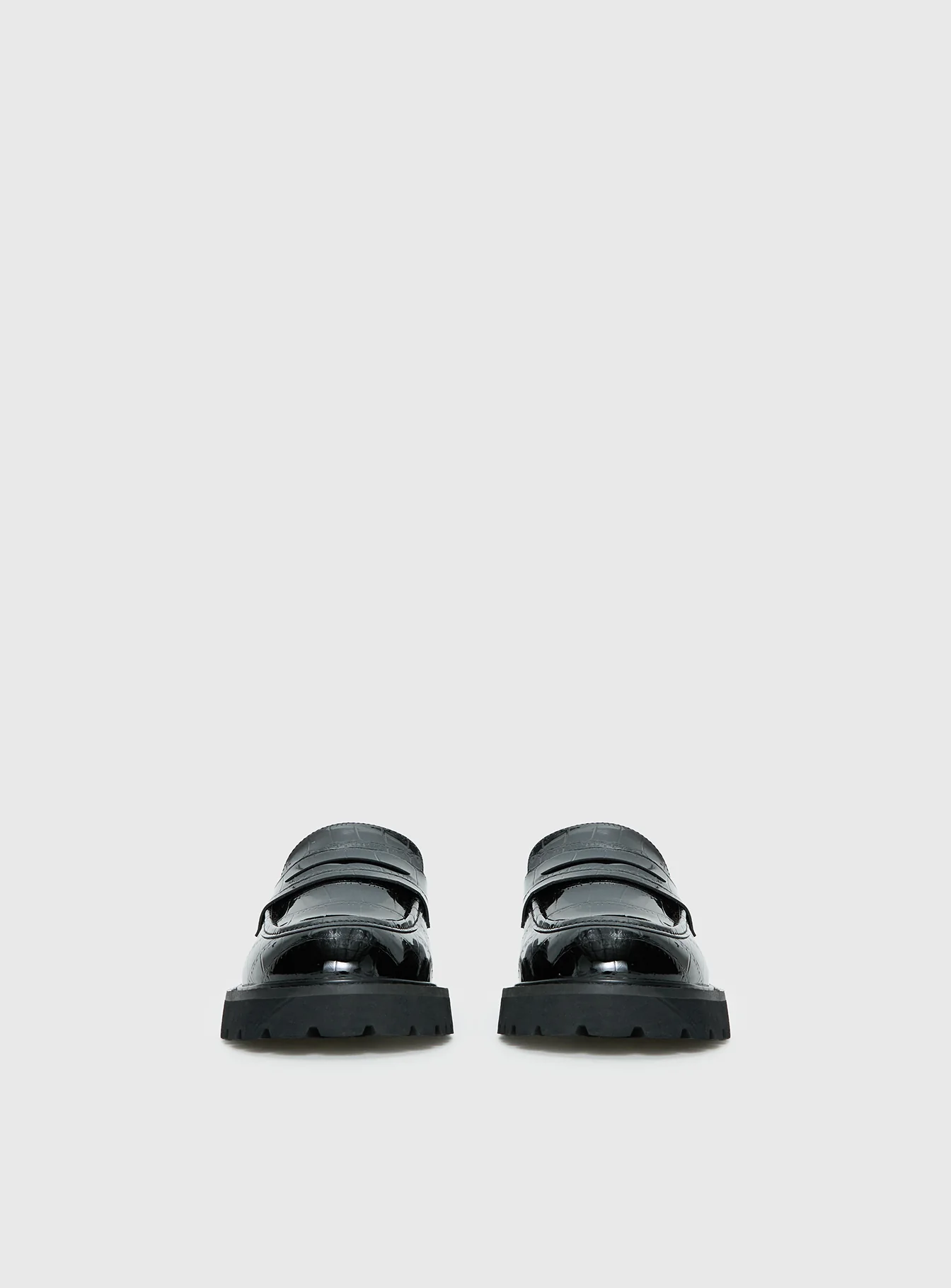 Face The Wind Faux Leather Loafers Black - Image 3