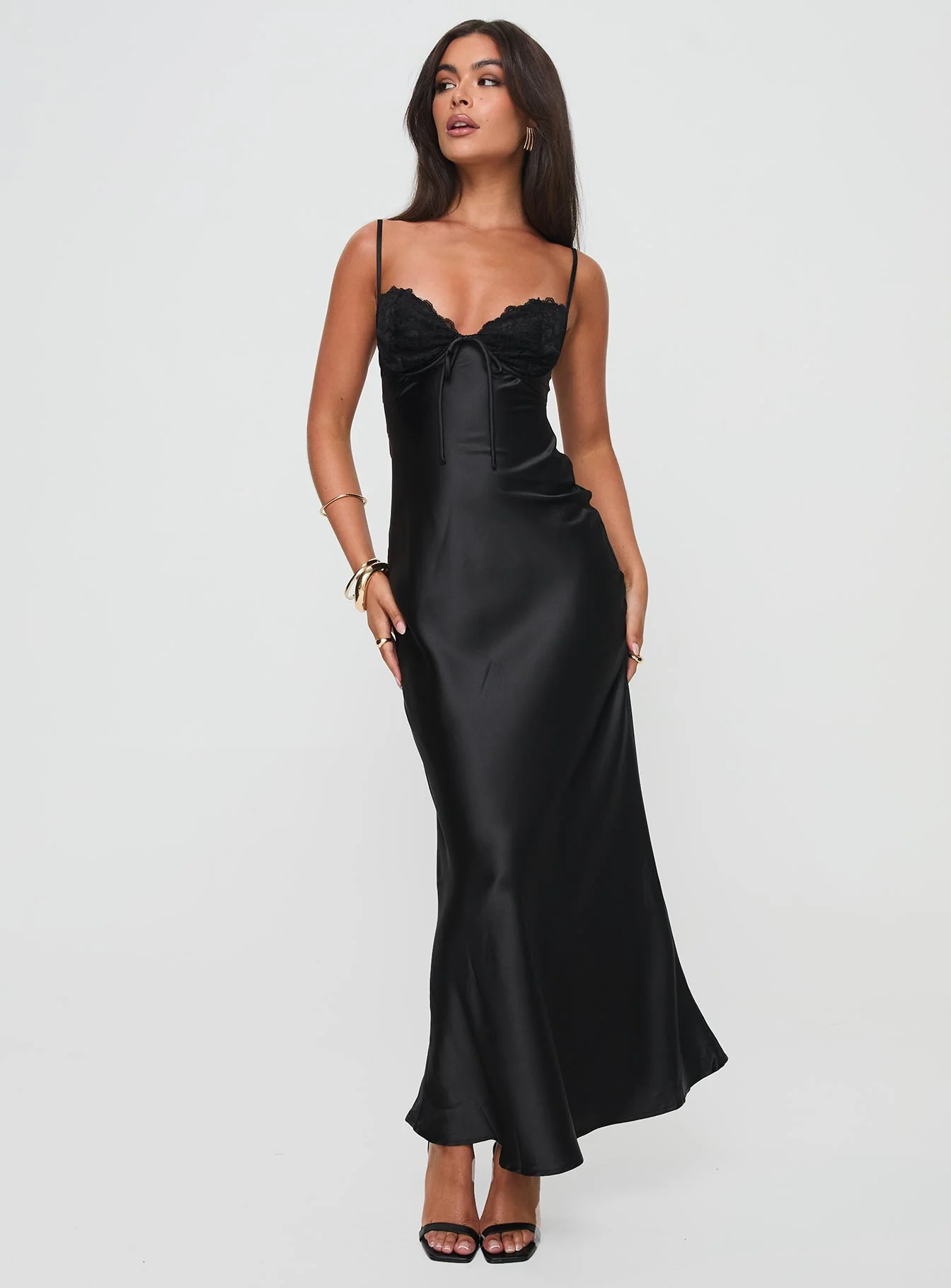Fadyen Bias Cut Maxi Dress Black Tall - Image 2