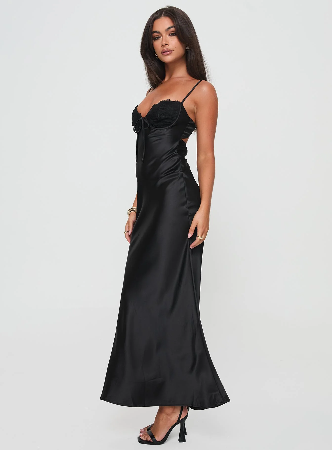 Fadyen Bias Cut Maxi Dress Black Tall - Image 3