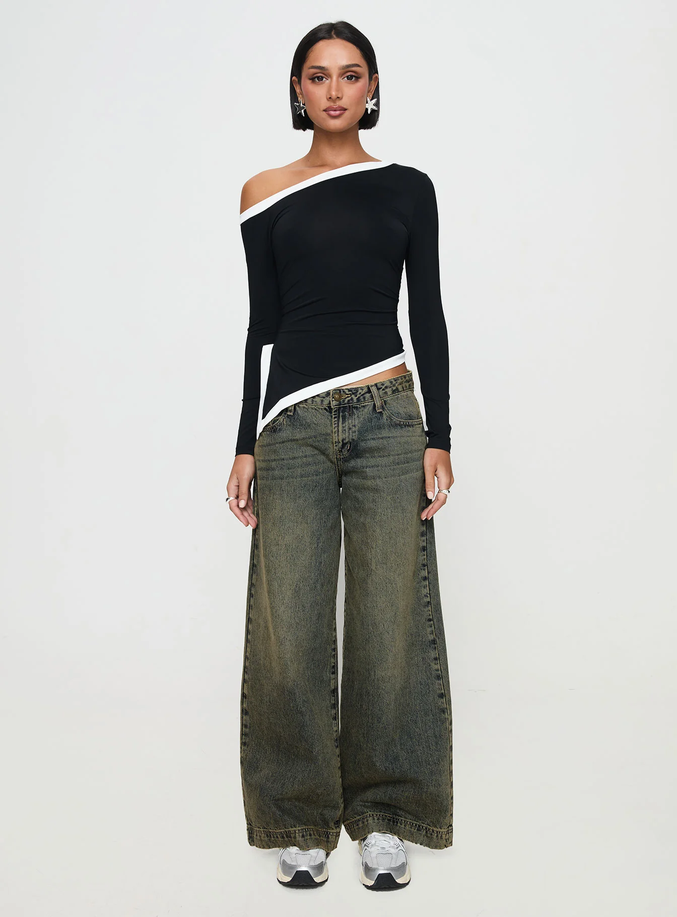 Fake Smile Long Sleeve Top Black - Image 7