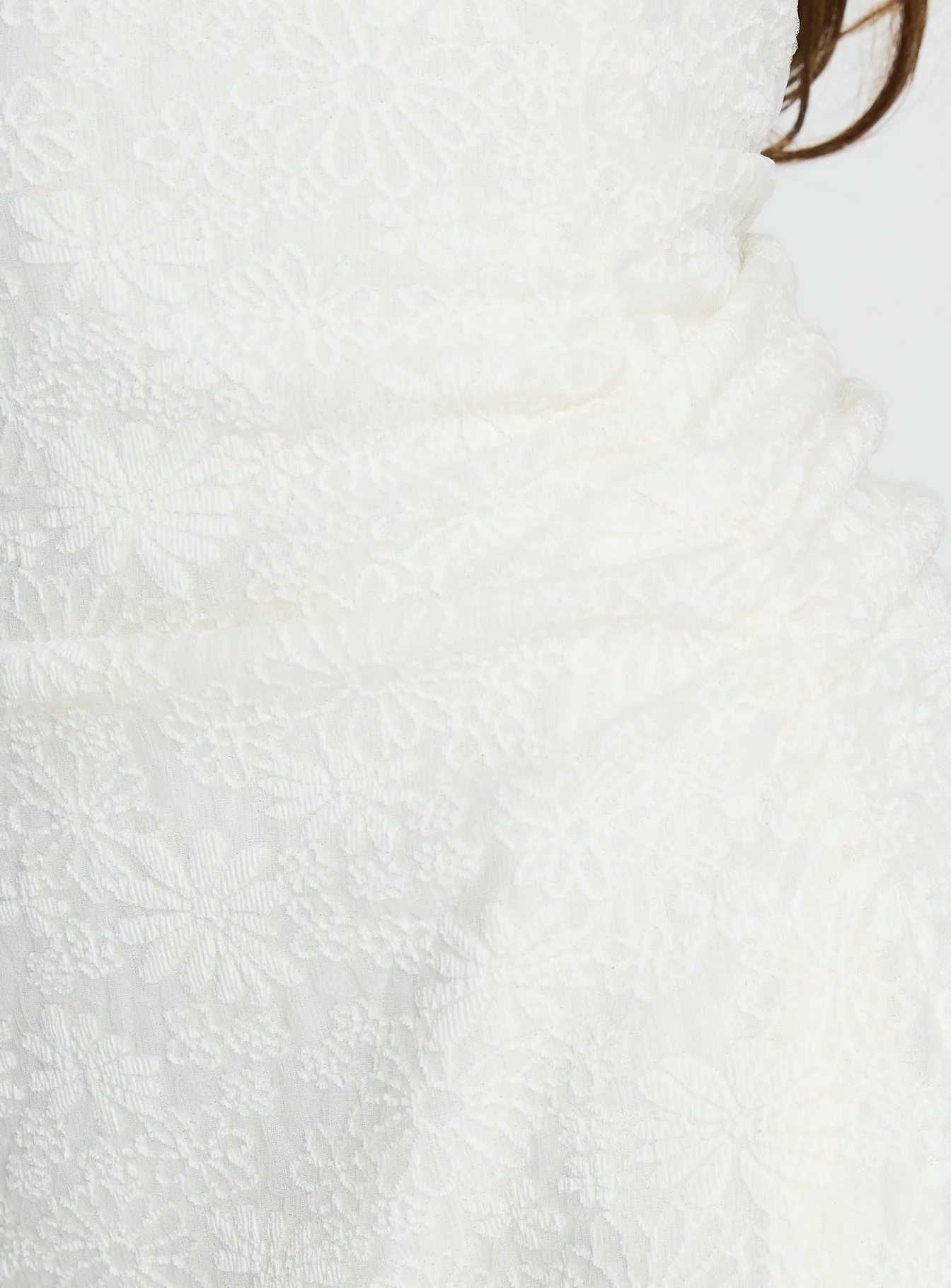 Falling Stars Ruched Mini dress Cream - Image 7