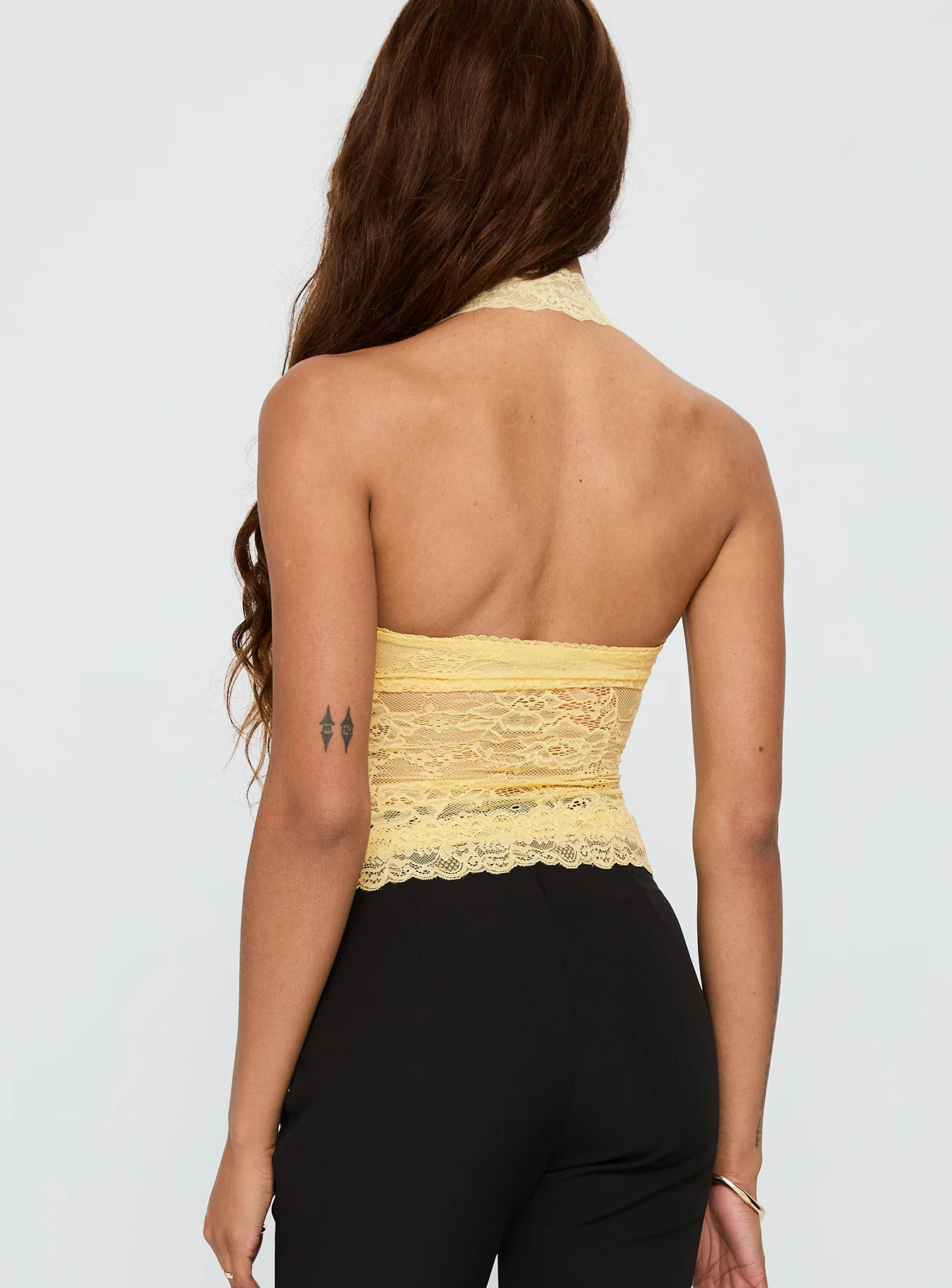Fantasize Lace Halter Top Yellow - Image 5