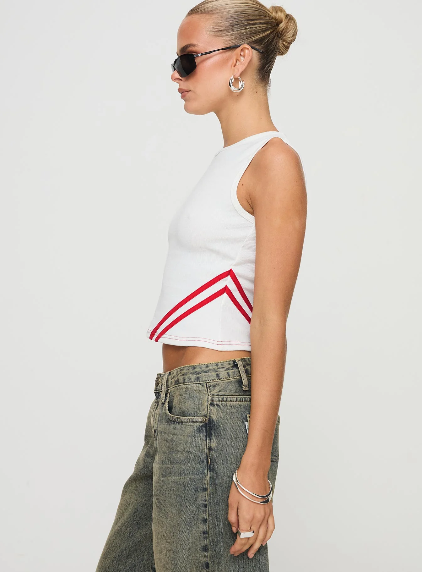 Fast 67 Tank Top White / Red - Image 4