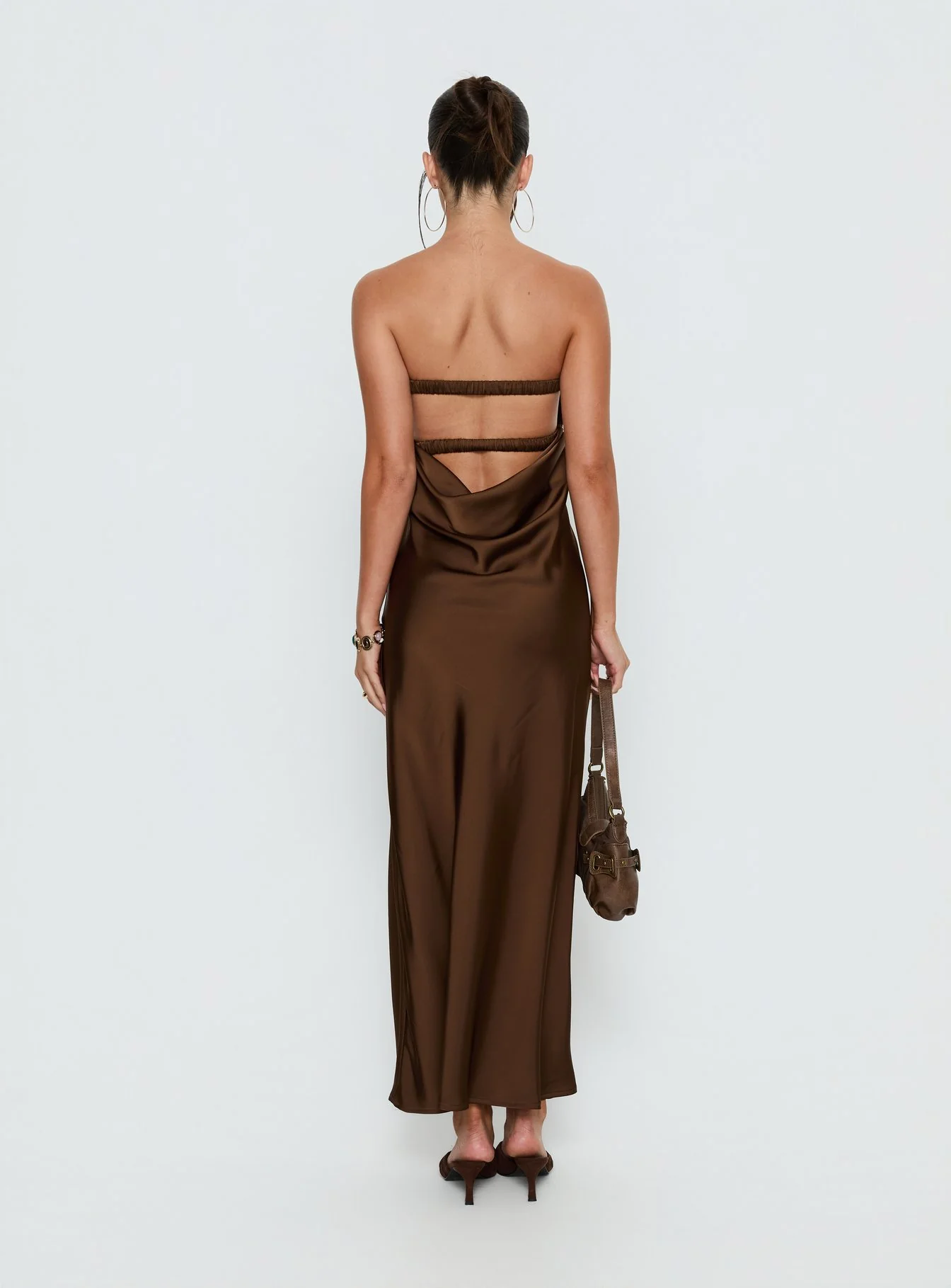 Faviola Strapless Maxi Dress Chocolate - Image 5