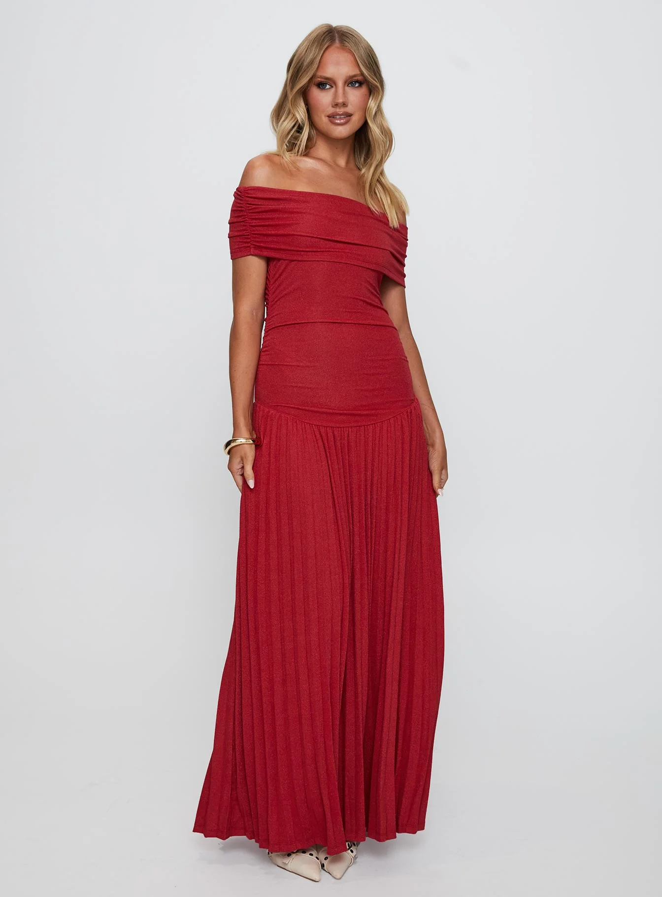 Field Of Dreams Maxi Dress Crimson - Image 3