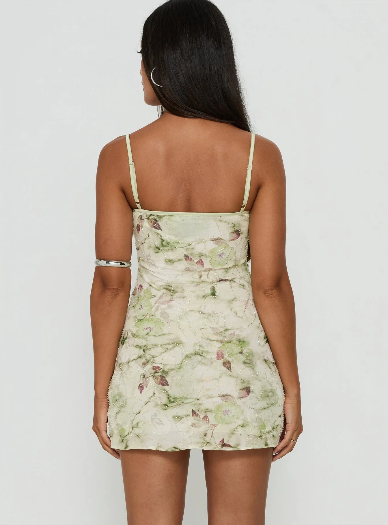 Fienna Beaded Mini Dress Green Multi - Image 5