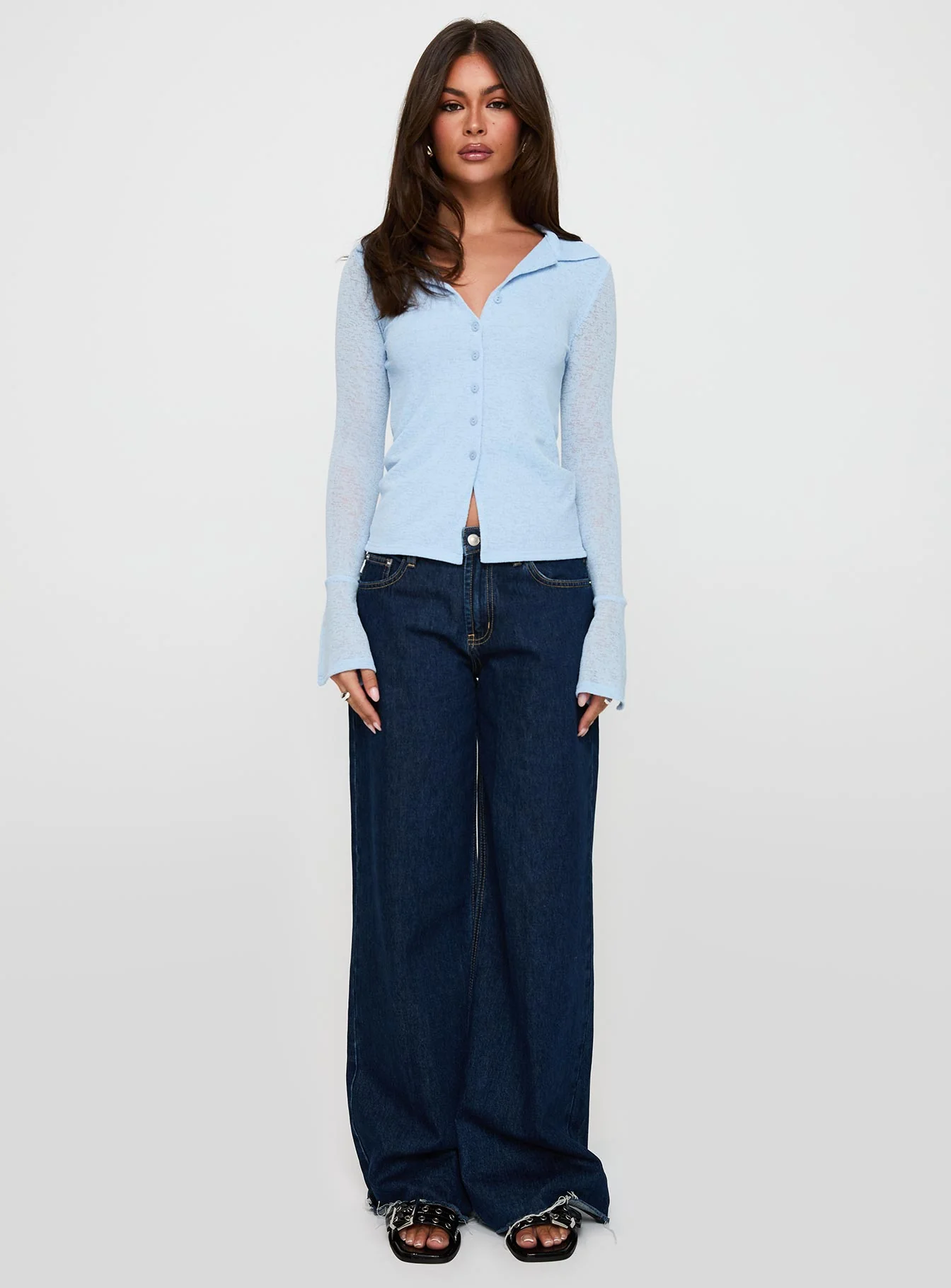 Finnean Long Sleeve Top Pale Blue - Image 6