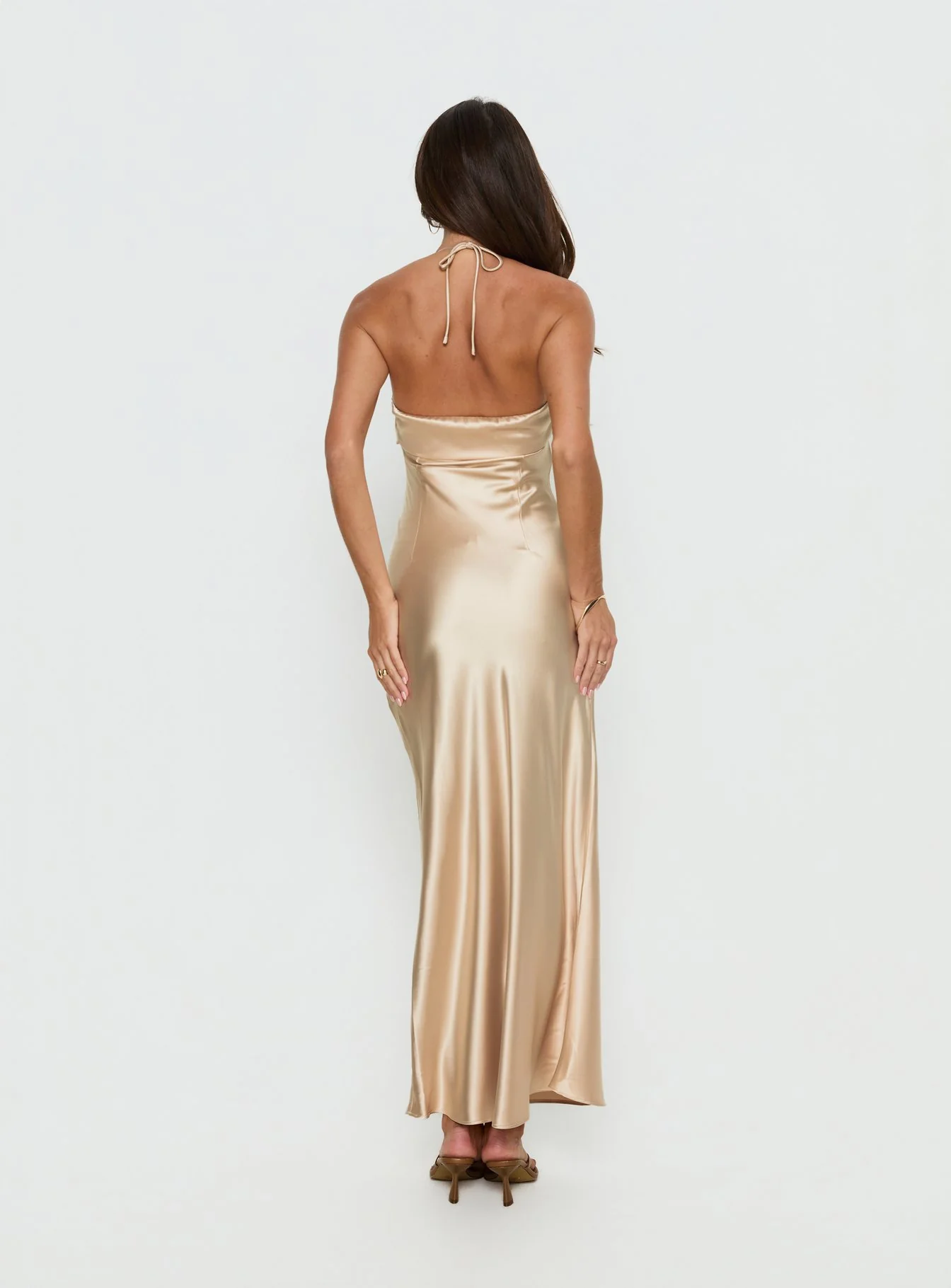 Fireproof Halter Maxi Dress Champagne - Image 5