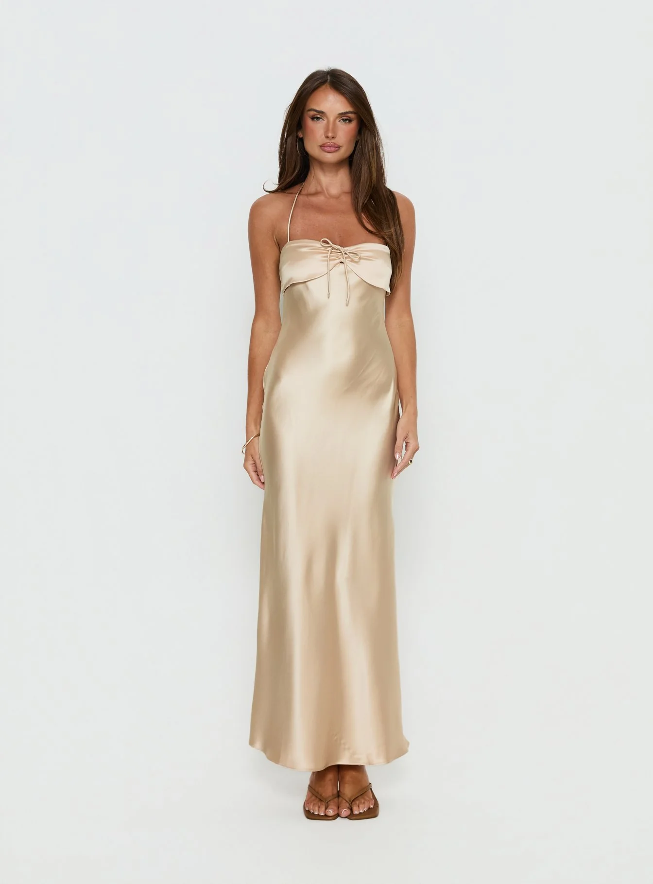 Fireproof Halter Maxi Dress Champagne - Image 7