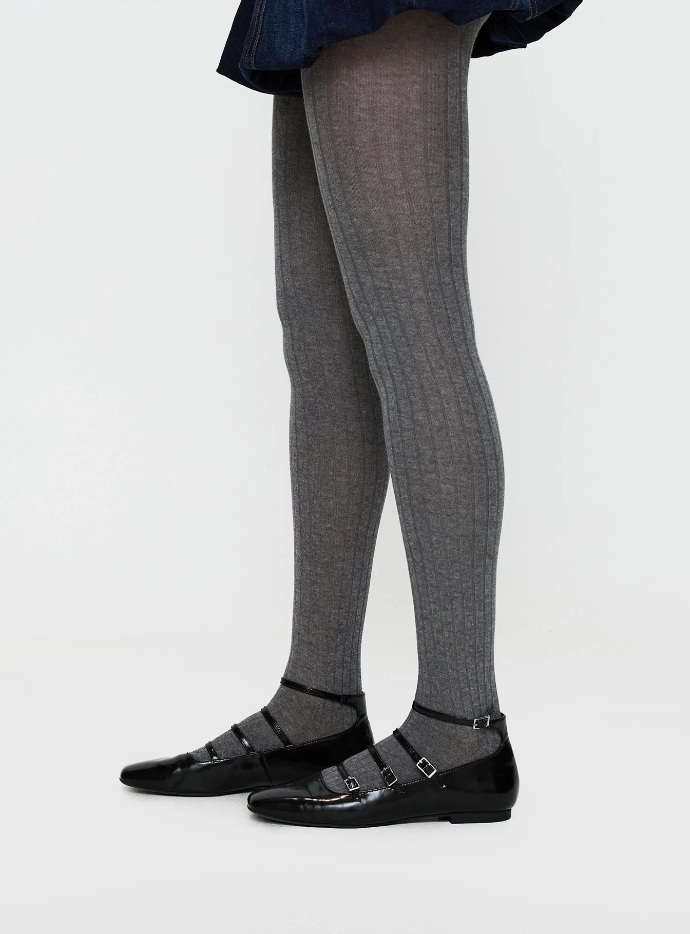 Flashback Ribbed Stockings Grey - Image 3