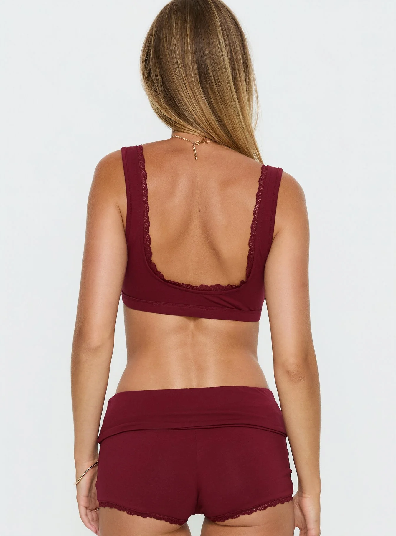 Flissie Plunge Lace Bralette Burgundy - Image 5