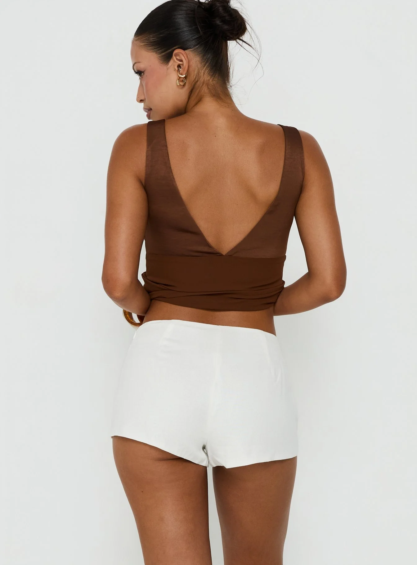 Florana Belted Mini Shorts White - Image 5