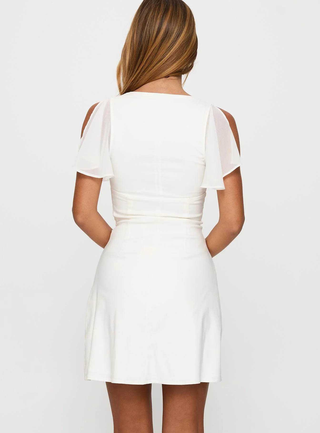 Florie Corset Mini Dress White - Image 5