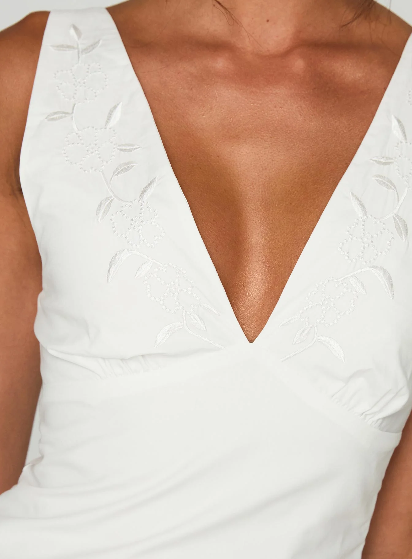 Florien Broderie Mini Dress White - Image 6