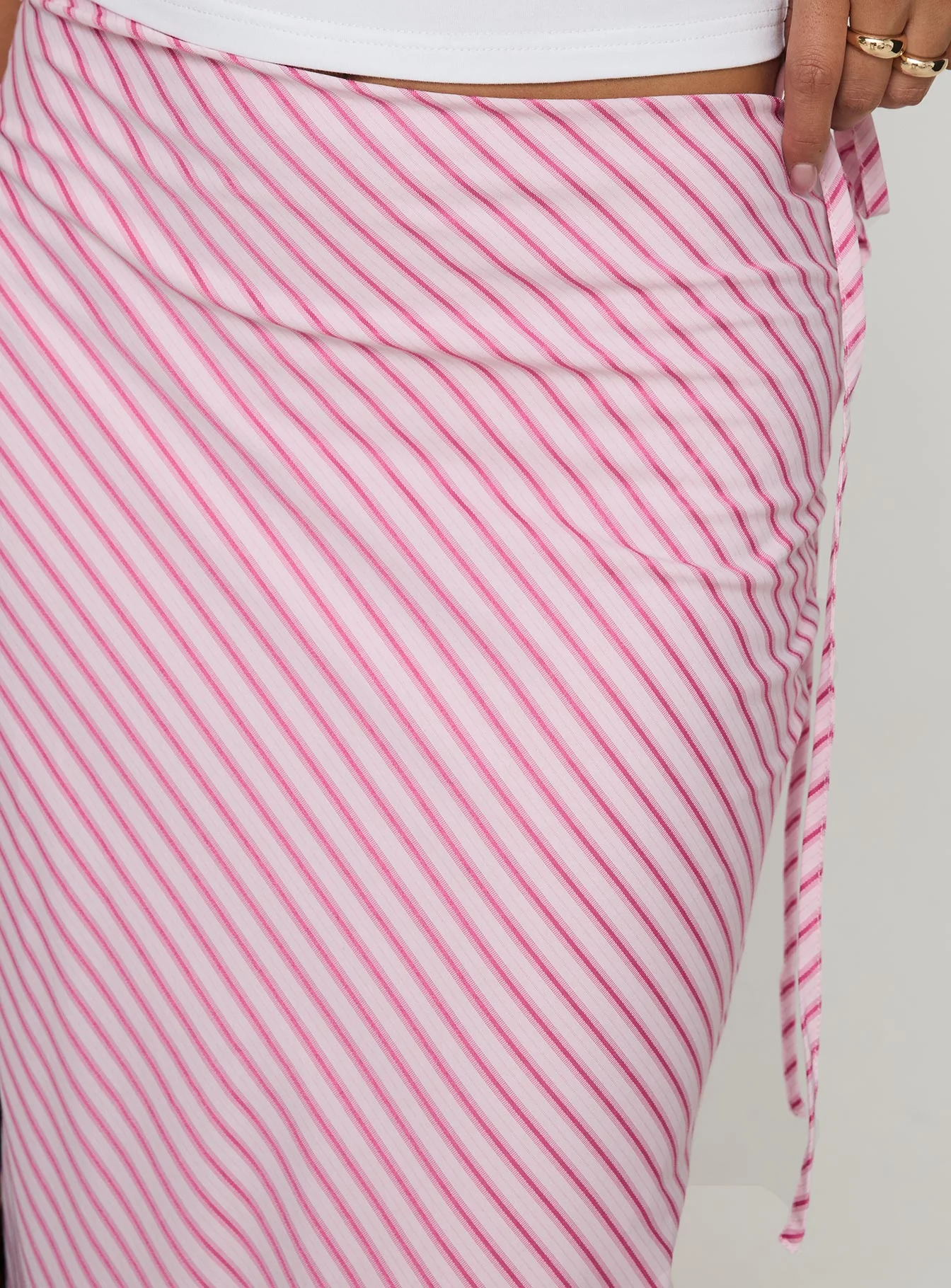 Fluttering Maxi Skirt Pink Stripe - Image 6