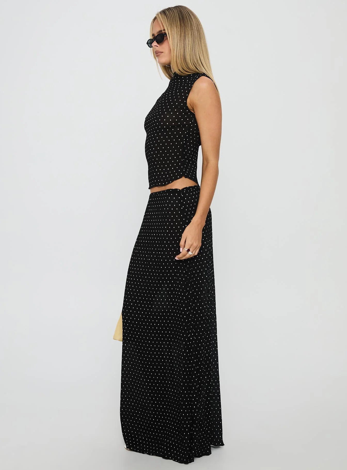 Ford Maxi Skirt Onyx Polka Dot - Image 4