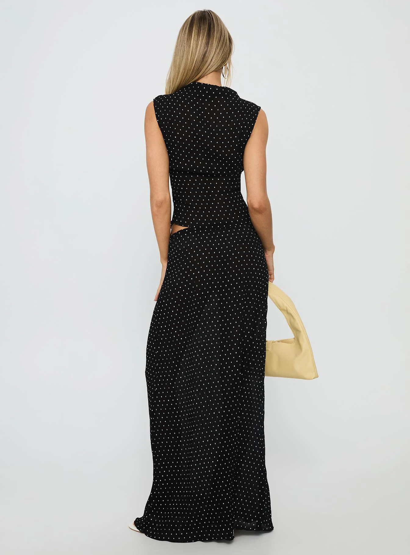 Ford Maxi Skirt Onyx Polka Dot - Image 5