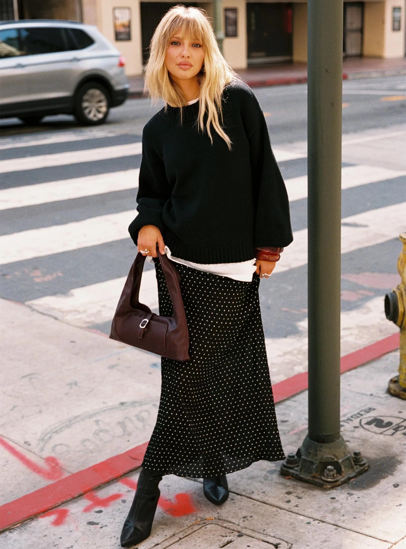Ford Maxi Skirt Onyx Polka Dot - Image 9